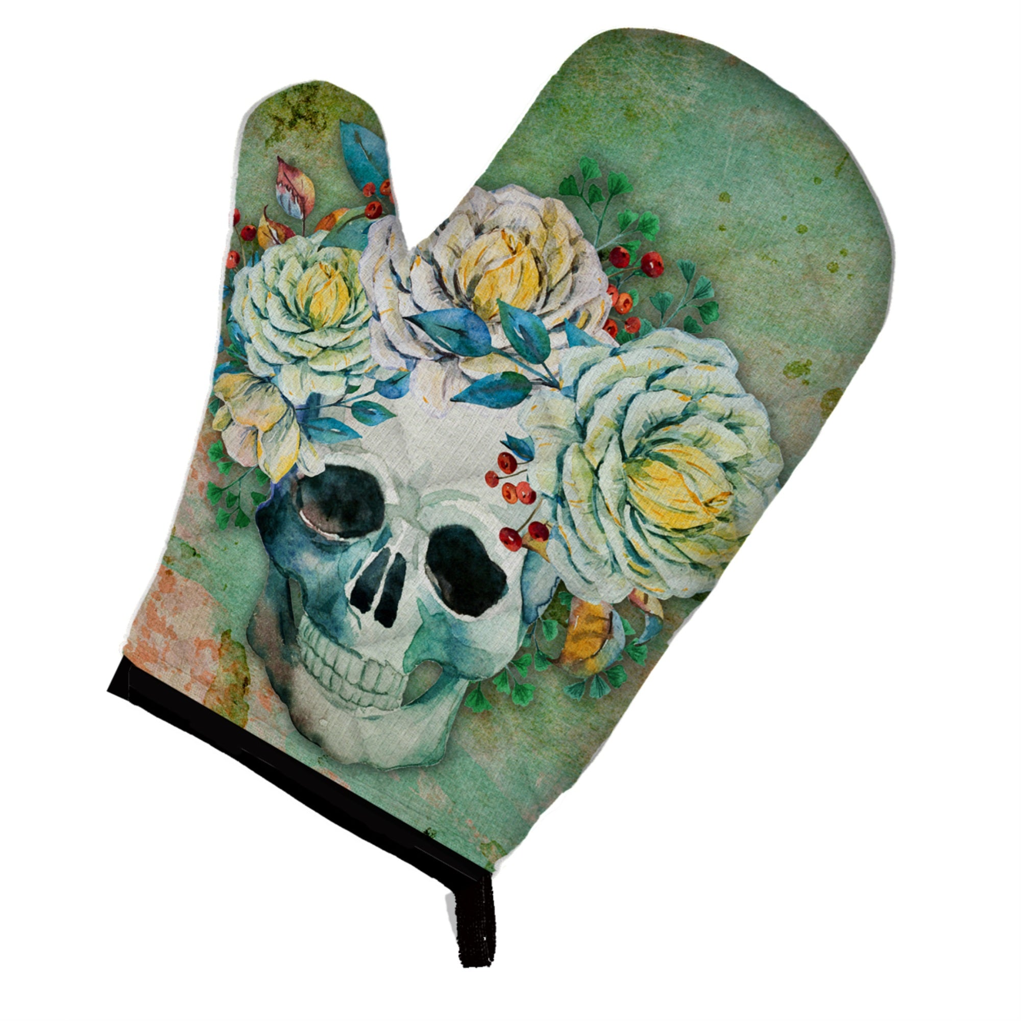 'Caroline'S Treasures Day Of The Dead Skull With Flowers Oven Mitt, Multicolor, 12'''' X 8.5''''''