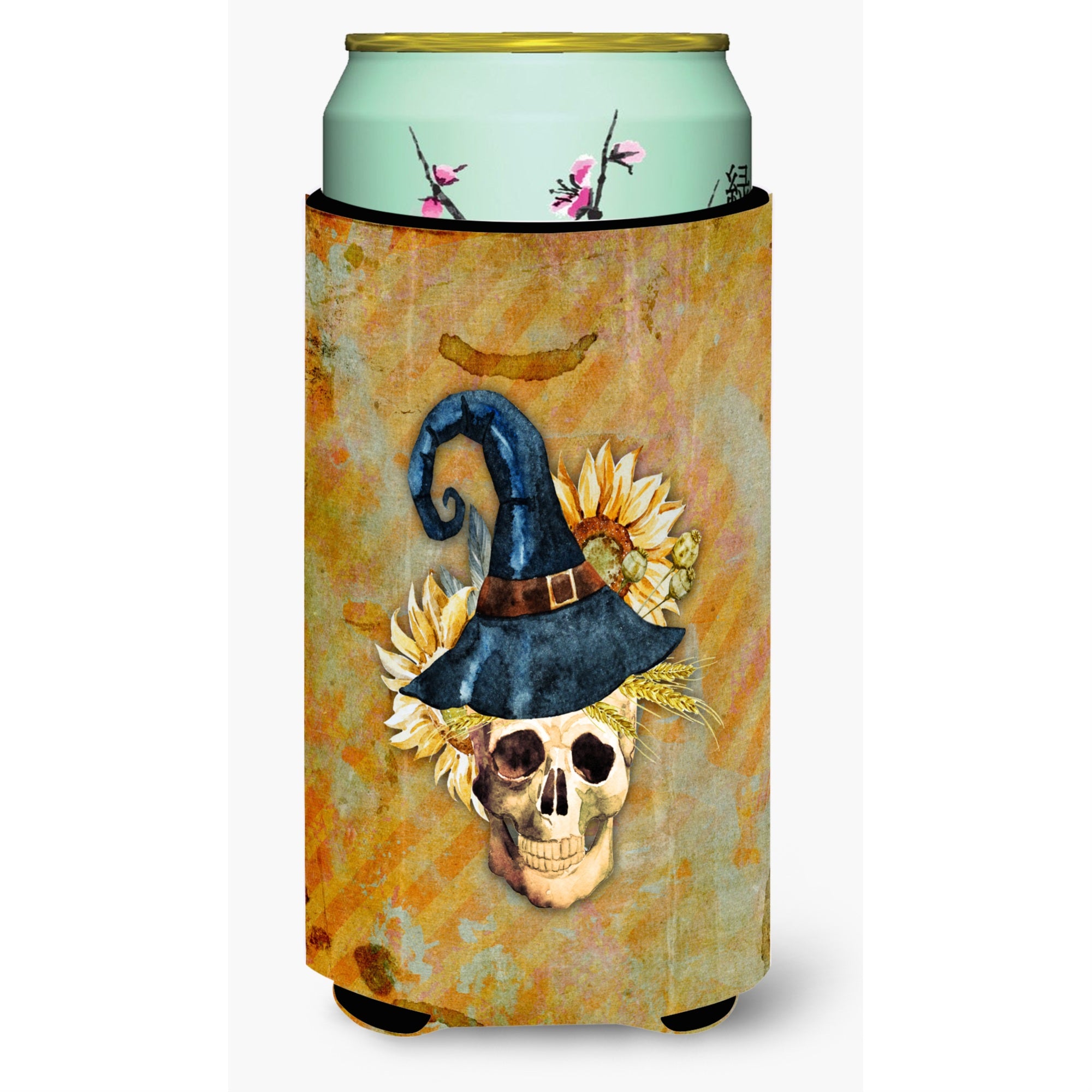'Caroline'S Treasures Day Of The Dead Witch Skull Tall Boy Beverage Insulator Hugger, Multicolor''