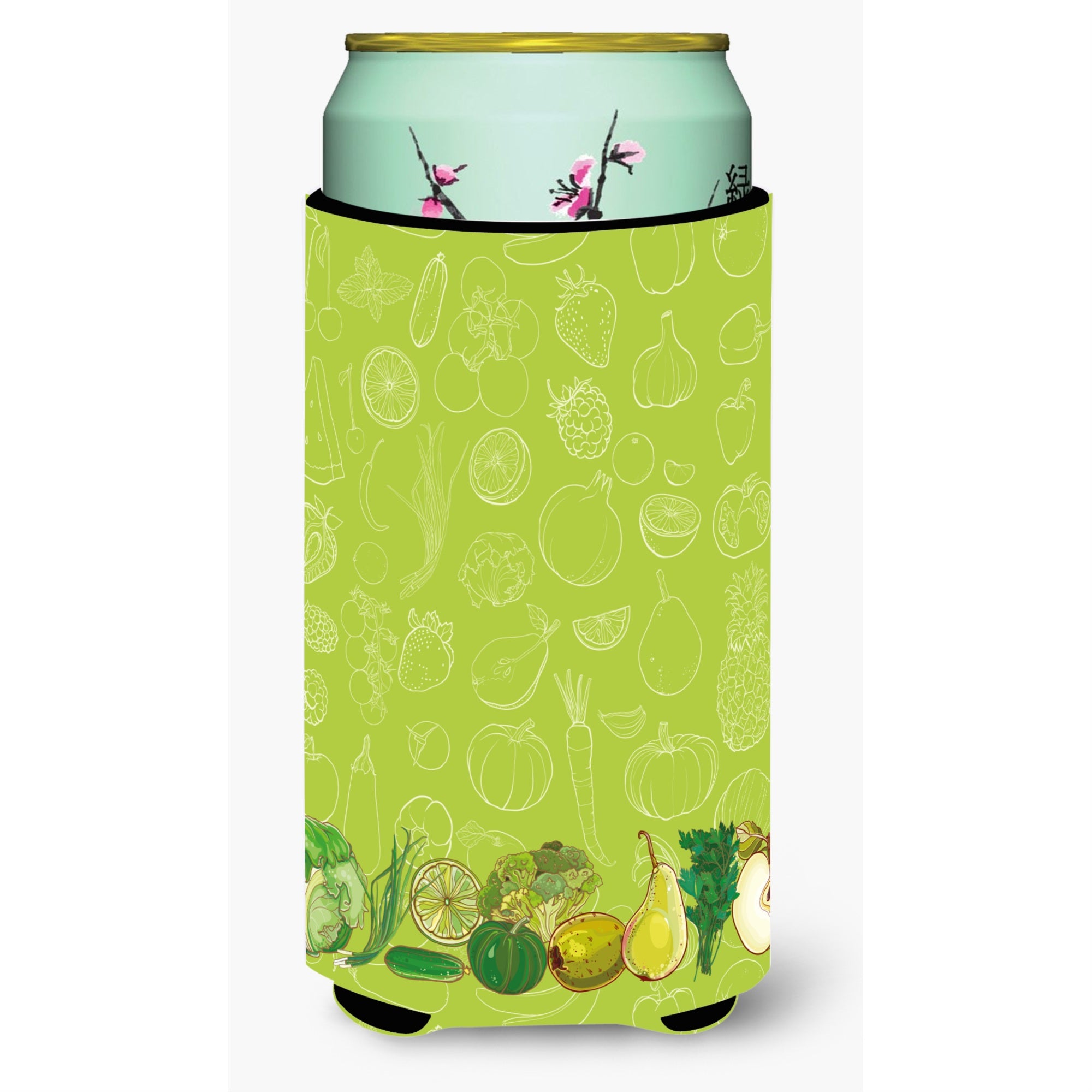 'Caroline'S Treasures Fruits & Vegetables In Green Tall Boy Beverage Insulator Hugger, Multicolor''