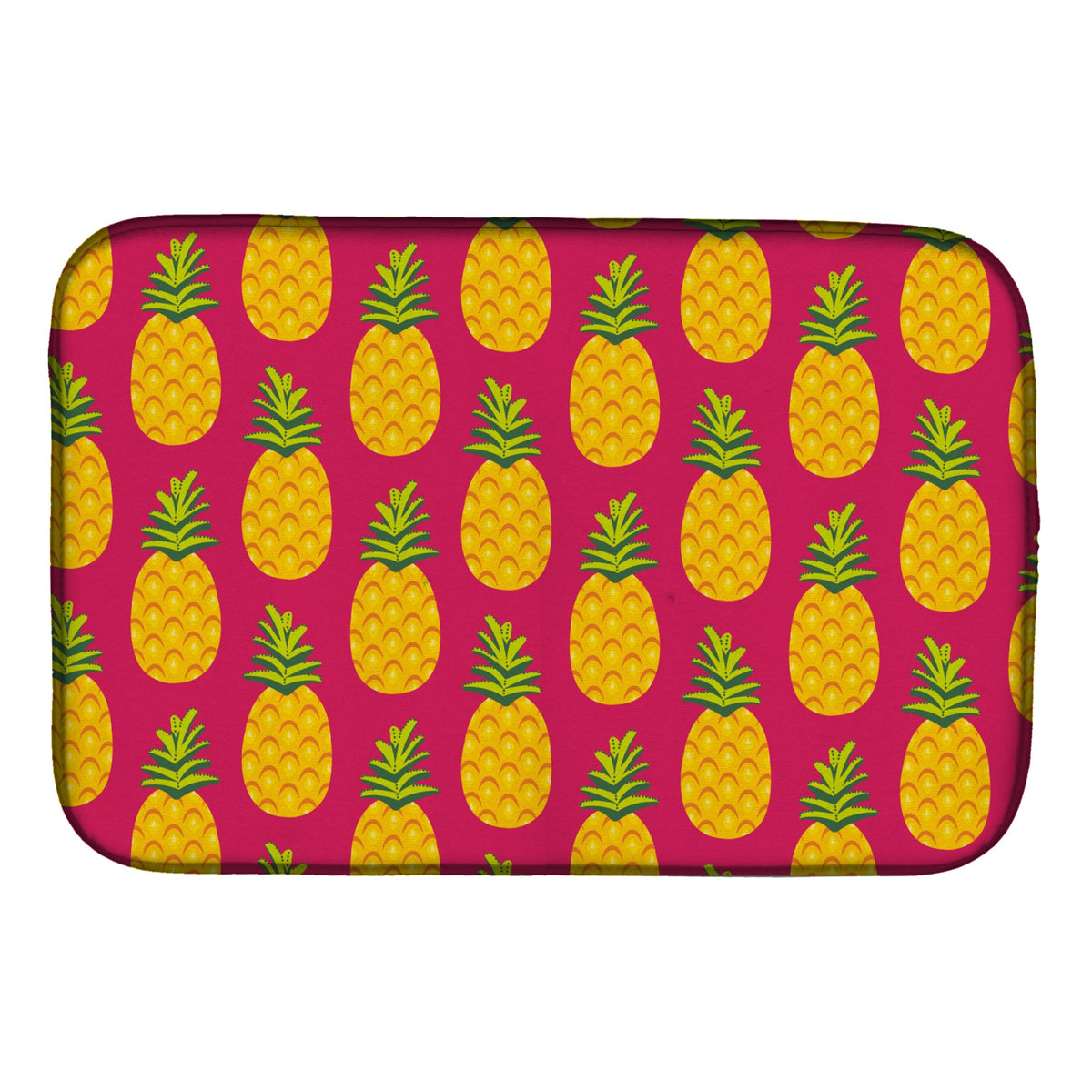 'Caroline'S Treasures Pineapples On Pink Dish Drying Mat, 14'''' X 21'''', Multicolor''
