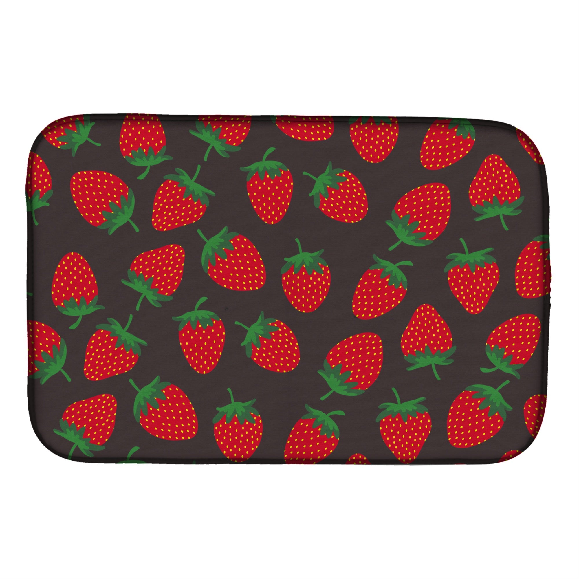 'Caroline'S Treasures Strawberries On Gray Dish Drying Mat, 14'''' X 21''''''