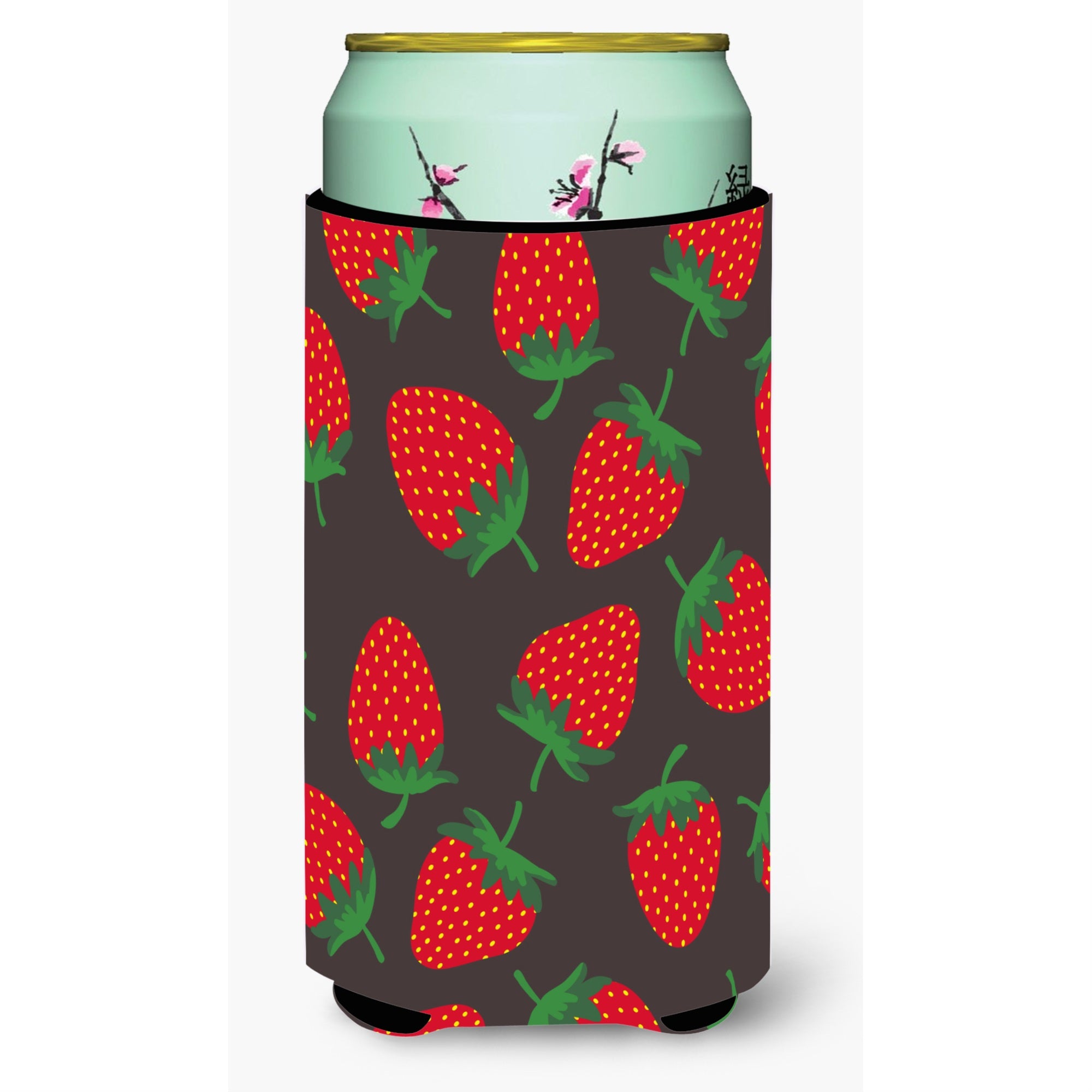 'Caroline'S Treasures Strawberries On Gray Tall Boy Beverage Insulator Hugger, Multicolor''