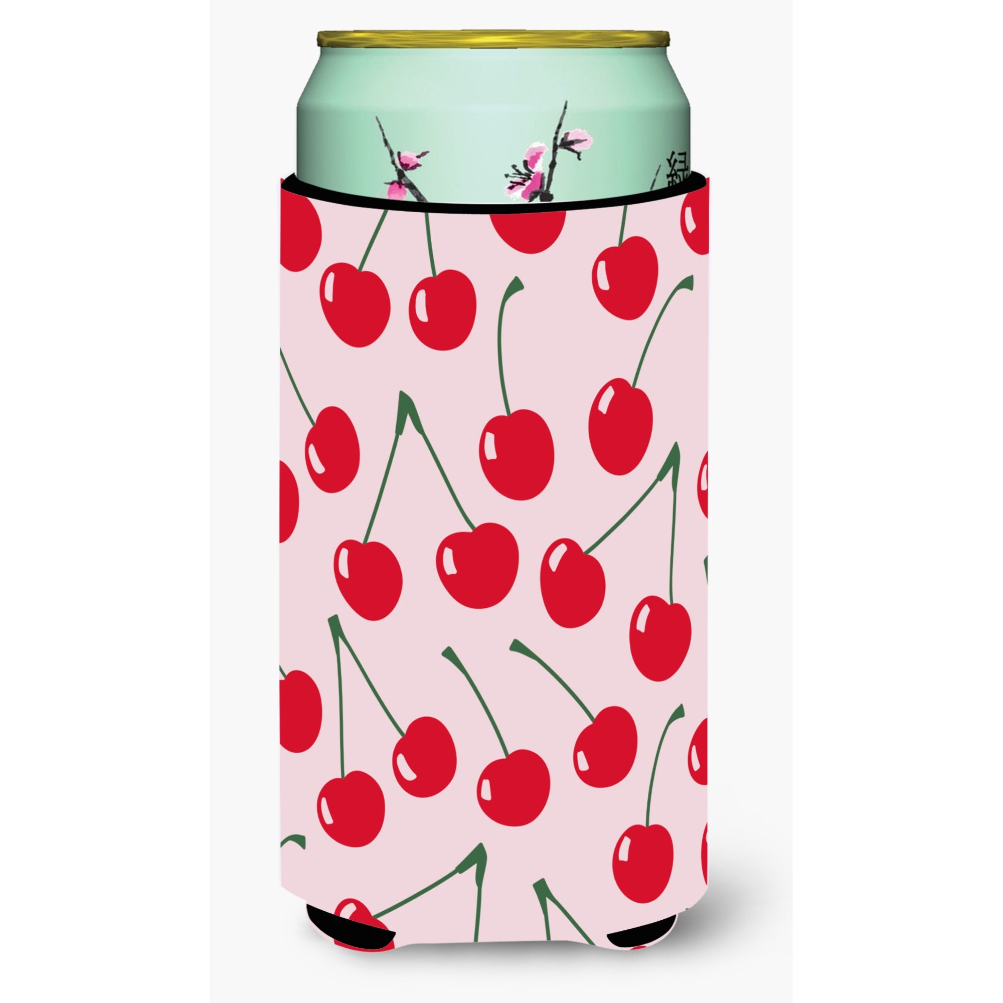 'Caroline'S Treasures Cherries On Pink Tall Boy Beverage Insulator Hugger, Multicolor''