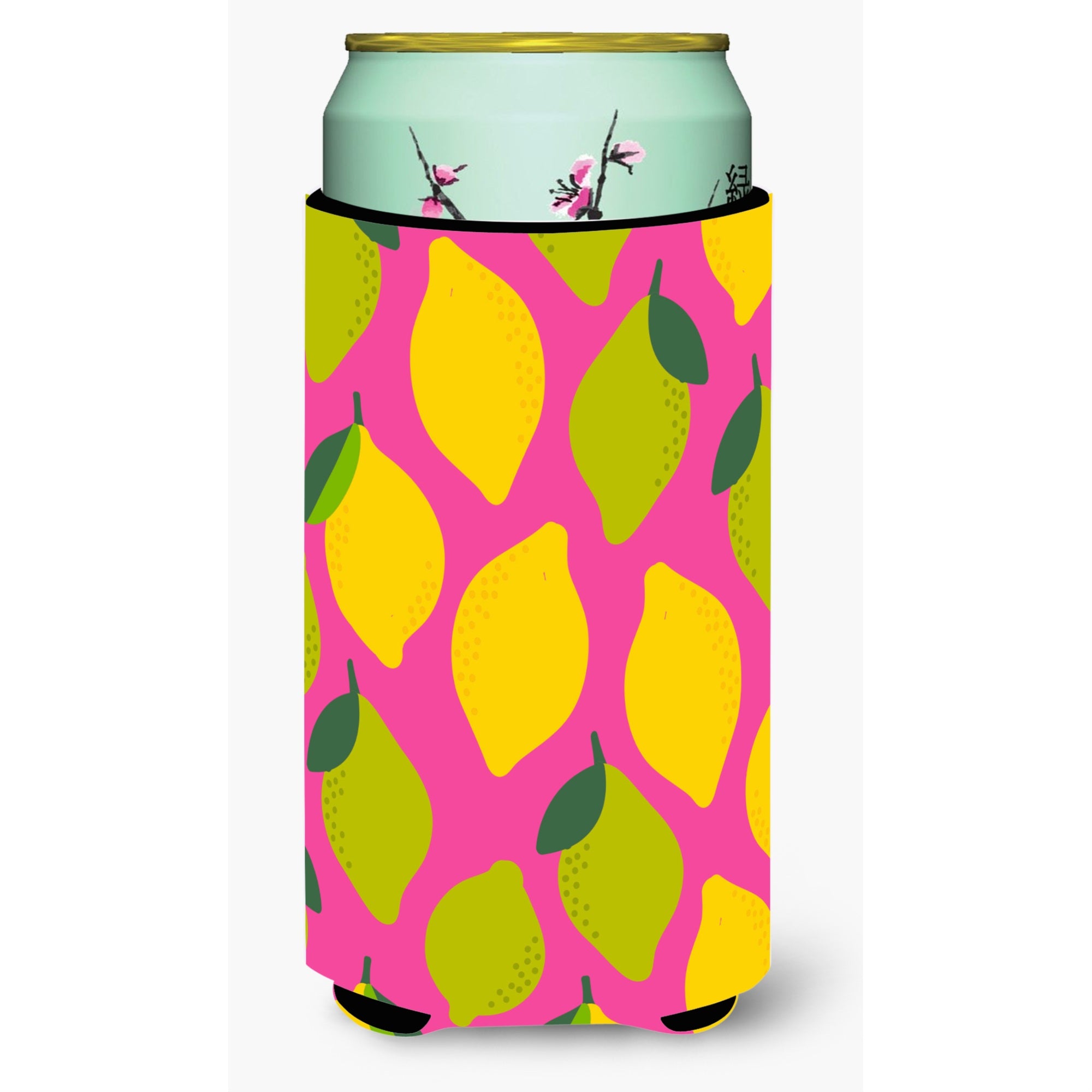 'Caroline'S Treasures Lemons & Limes On Pink Tall Boy Beverage Insulator Hugger, Multicolor''