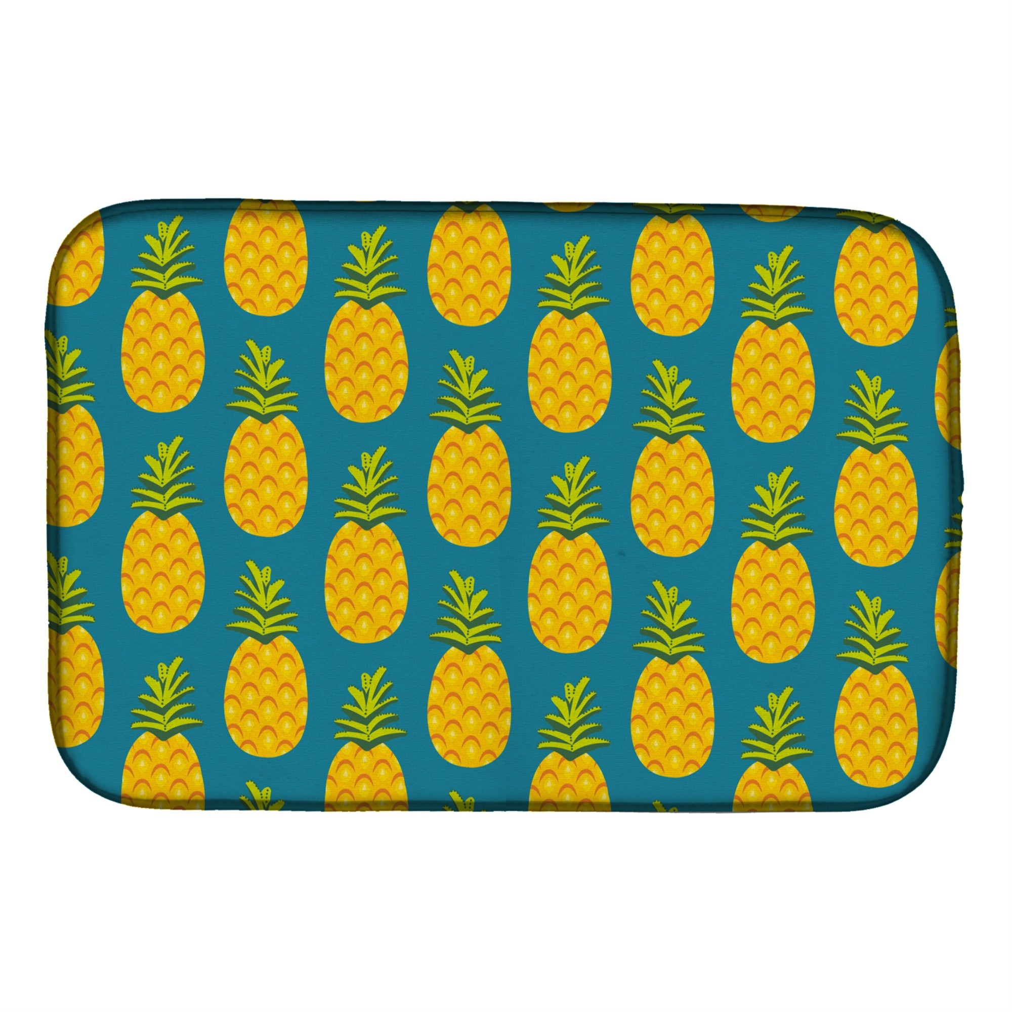 'Caroline'S Treasures Pineapples On Teal Dish Drying Mat, 14'''' X 21'''', Multicolor''