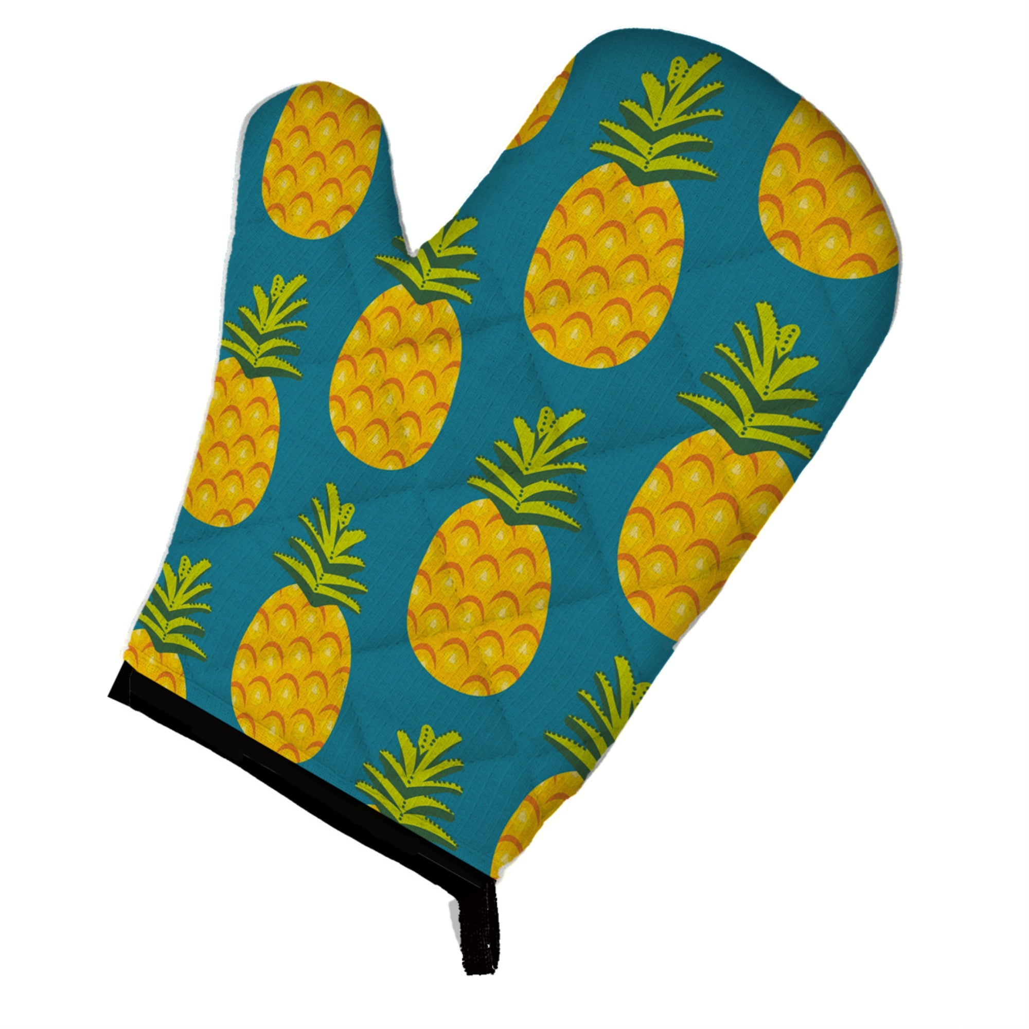 'Caroline'S Treasures Pineapples On Teal Oven Mitt, Multicolor, 12'''' X 8.5''''''