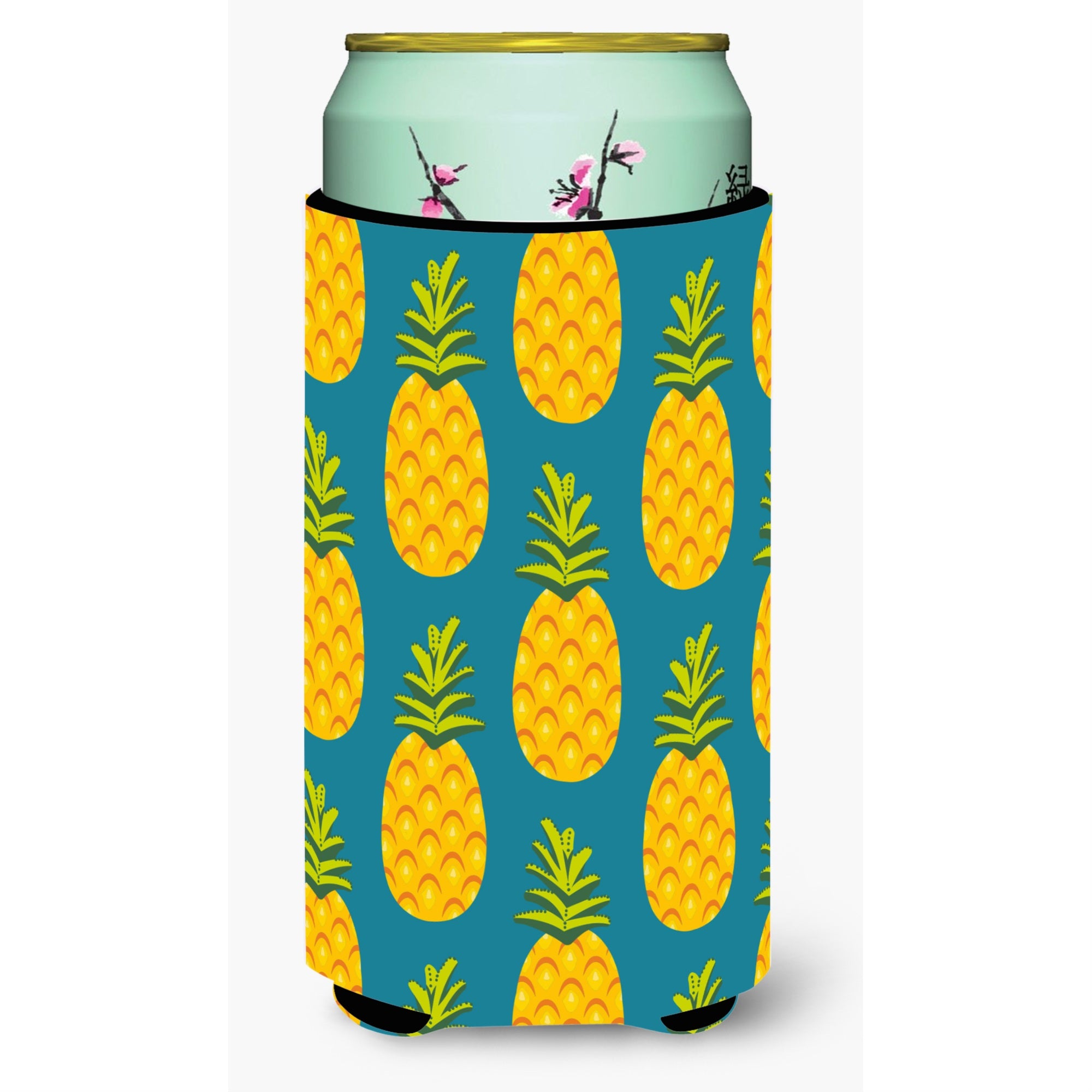'Caroline'S Treasures Pineapples On Teal Tall Boy Beverage Insulator Hugger, Multicolor''