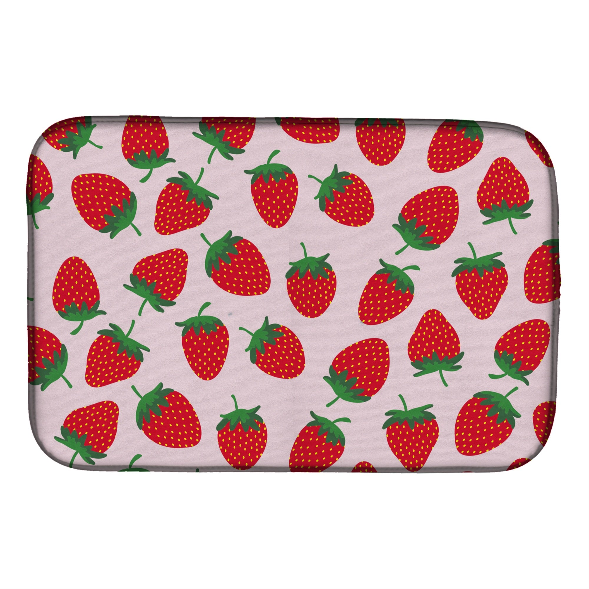 'Caroline'S Treasures Strawberries On Pink Dish Drying Mat, 14'''' X 21'''', Multicolor''