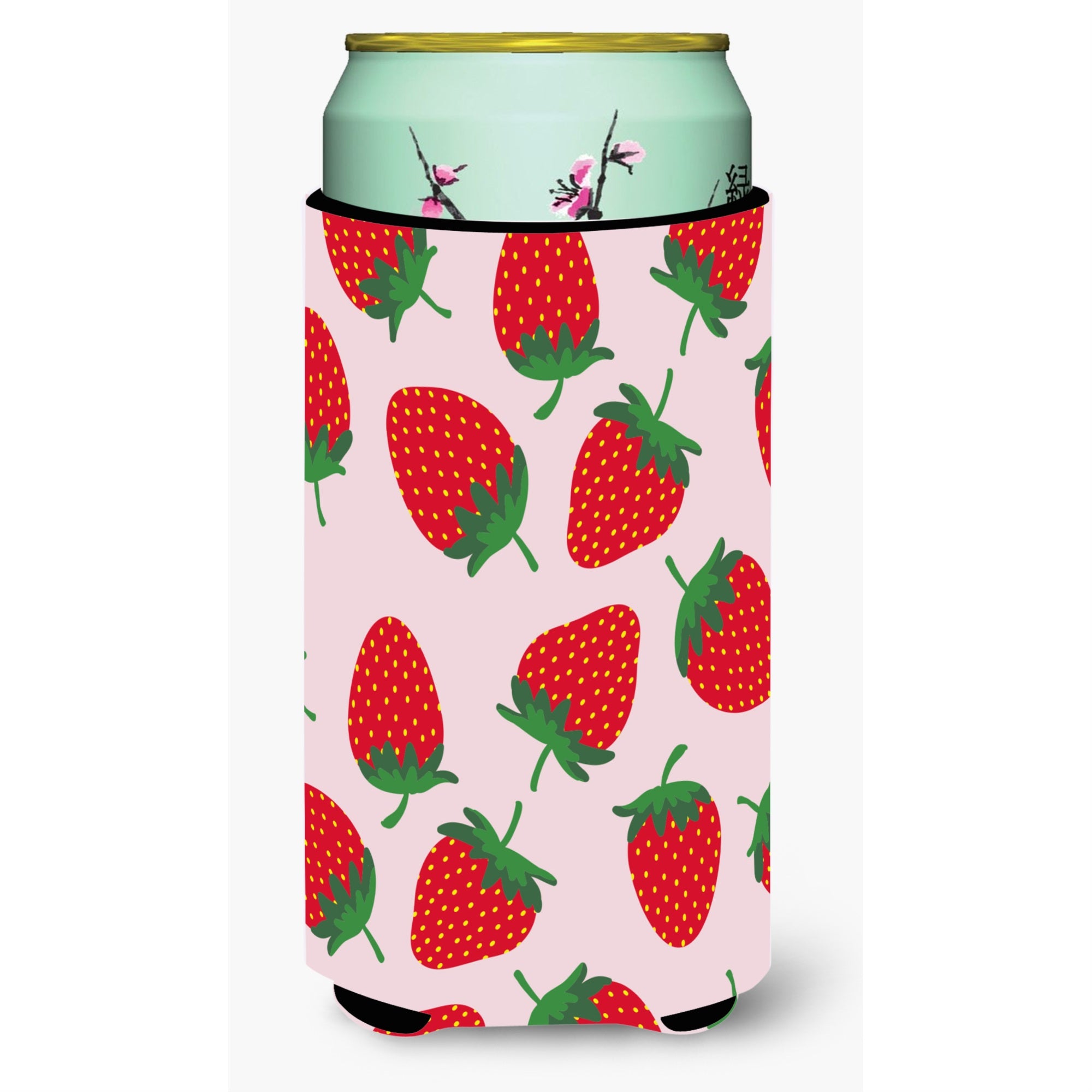 'Caroline'S Treasures Strawberries On Pink Tall Boy Beverage Insulator Hugger, Multicolor''