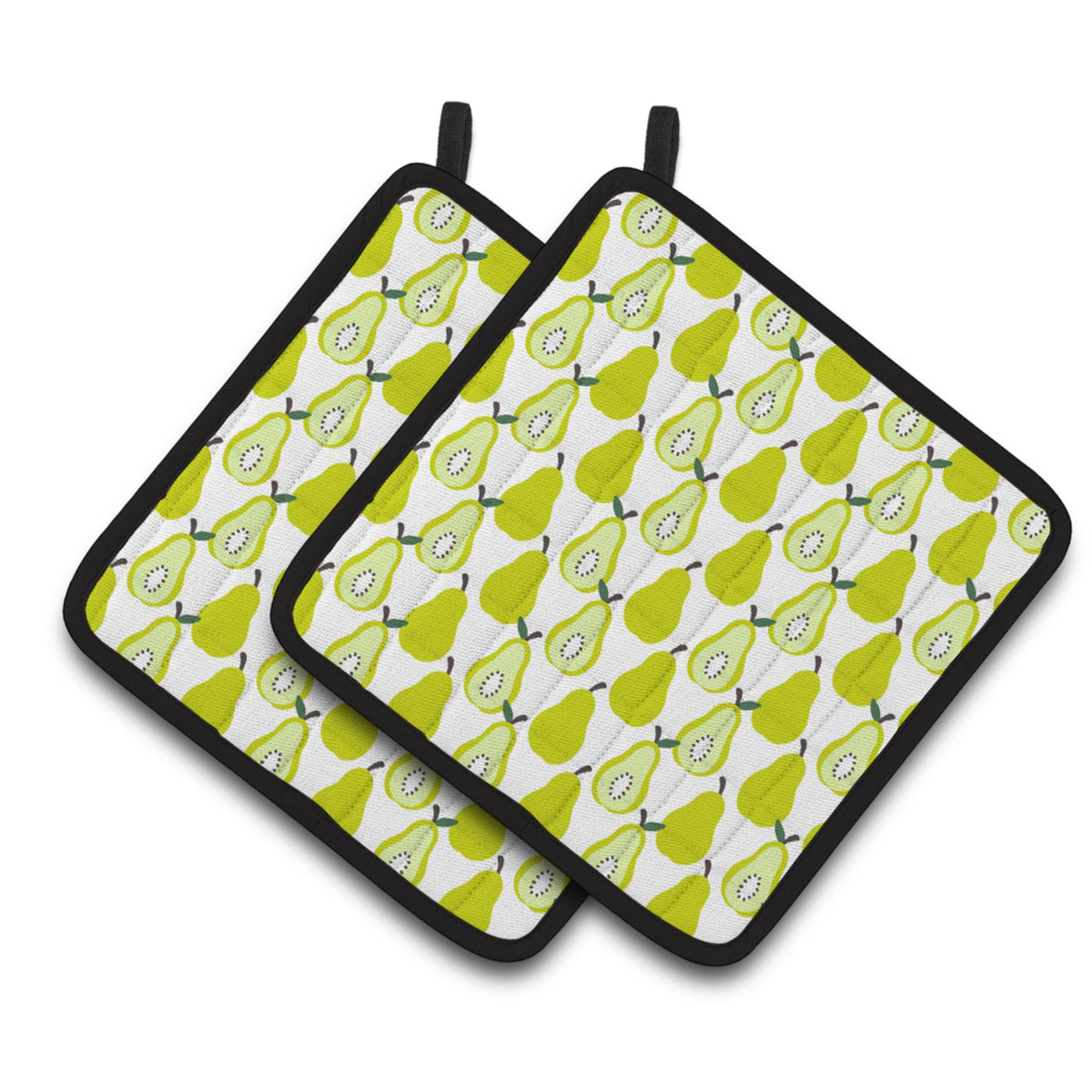 'Caroline'S Treasures Pears On White Pair Of Pot Holders, 7.5Hx7.5W, Multicolor''