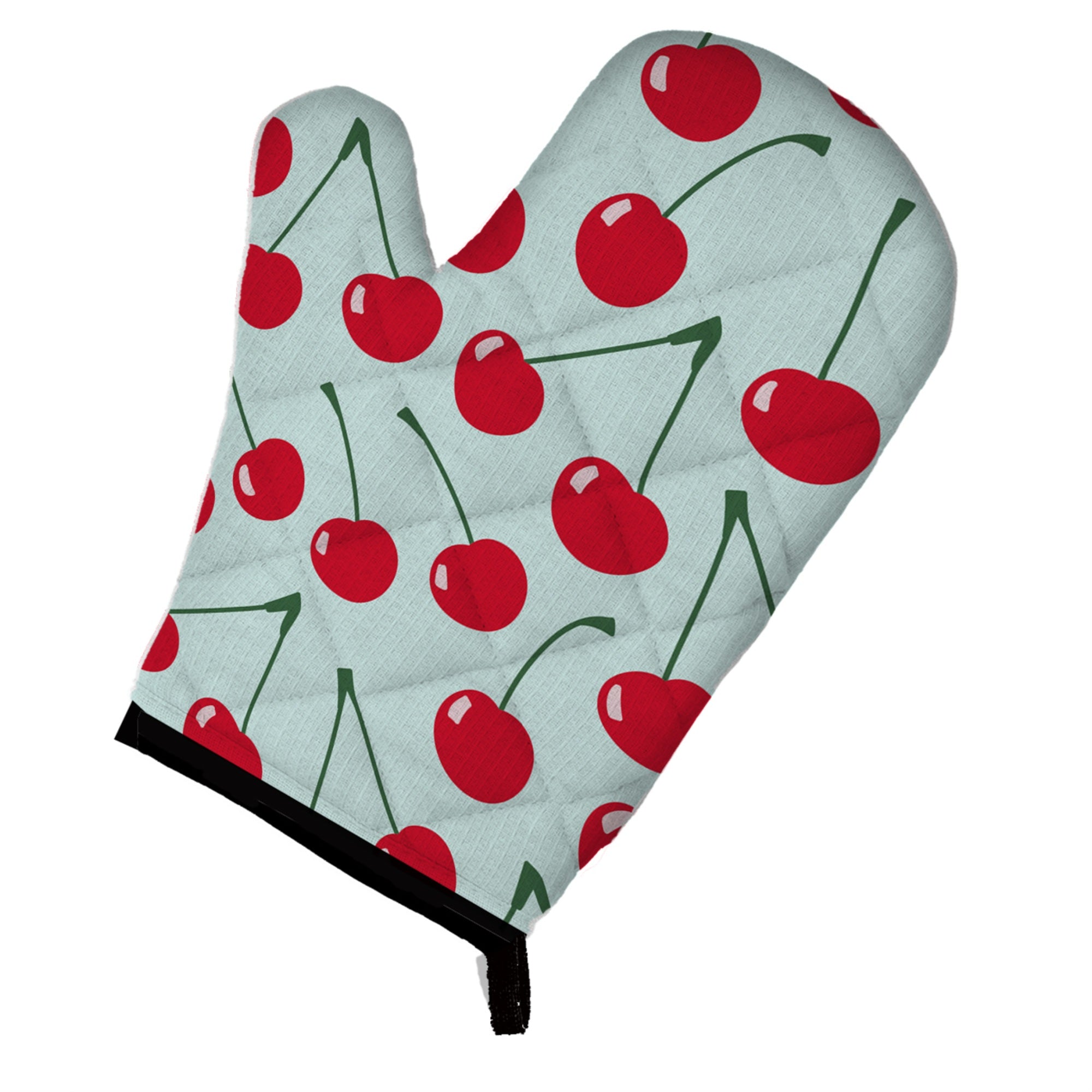 'Caroline'S Treasures Cherries On Blue Oven Mitt, Multicolor, 12'''' X 8.5''''''