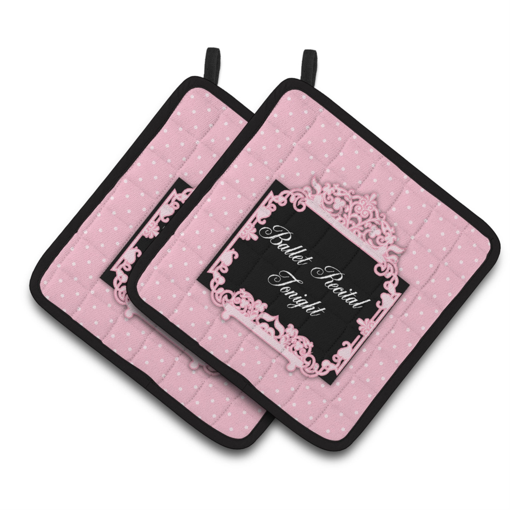 'Caroline'S Treasures Ballerina Ballet Recital Tonight Pair Of Pot Holders, 7.5Hx7.5W, Multicolor''