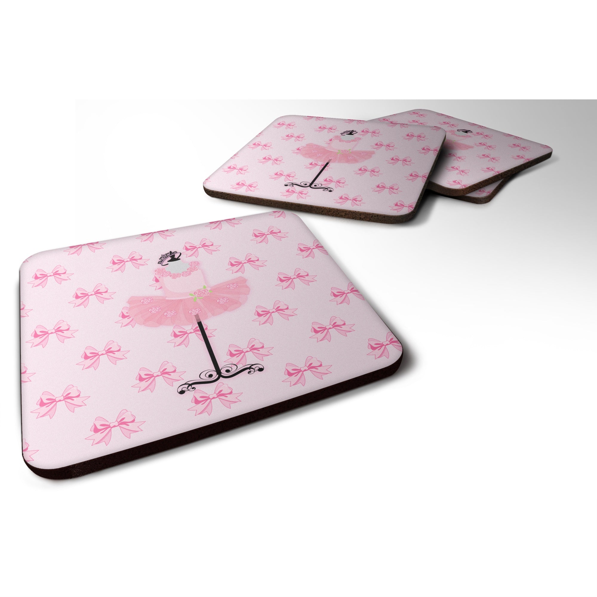 'Caroline'S Treasures Ballerina Recital Attire Foam Coaster Set Of 4, 3.5, Multicolor''