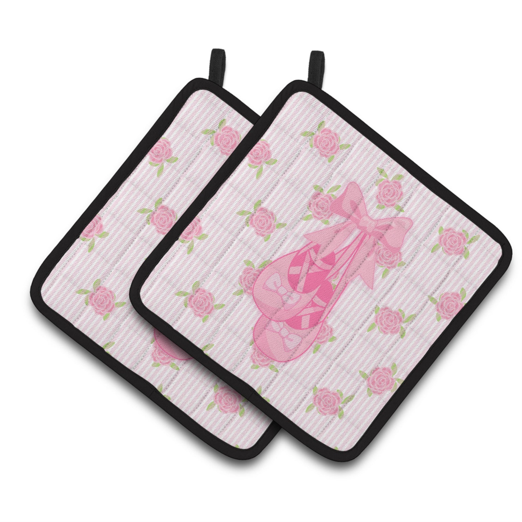 'Caroline'S Treasures Ballerina Ballet Shoes Pair Of Pot Holders, 7.5Hx7.5W, Multicolor''
