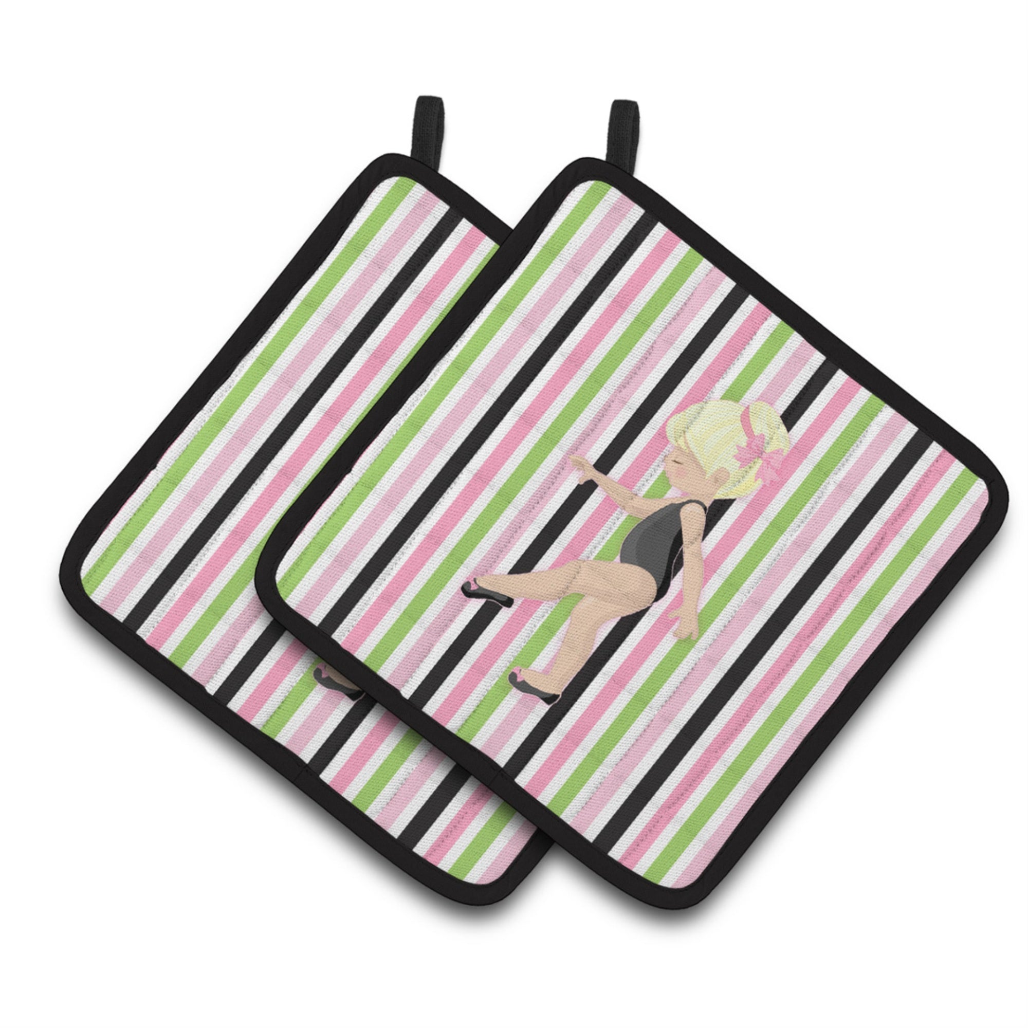 'Caroline'S Treasures Ballerina Blonde Pt. Pair Of Pot Holders, 7.5Hx7.5W, Multicolor''