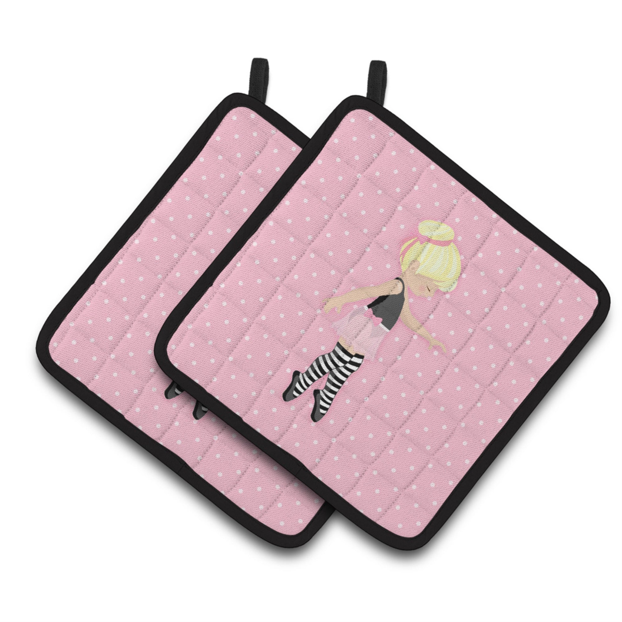 'Caroline'S Treasures Ballerina Blonde Releve Pair Of Pot Holders, 7.5Hx7.5W, Multicolor''