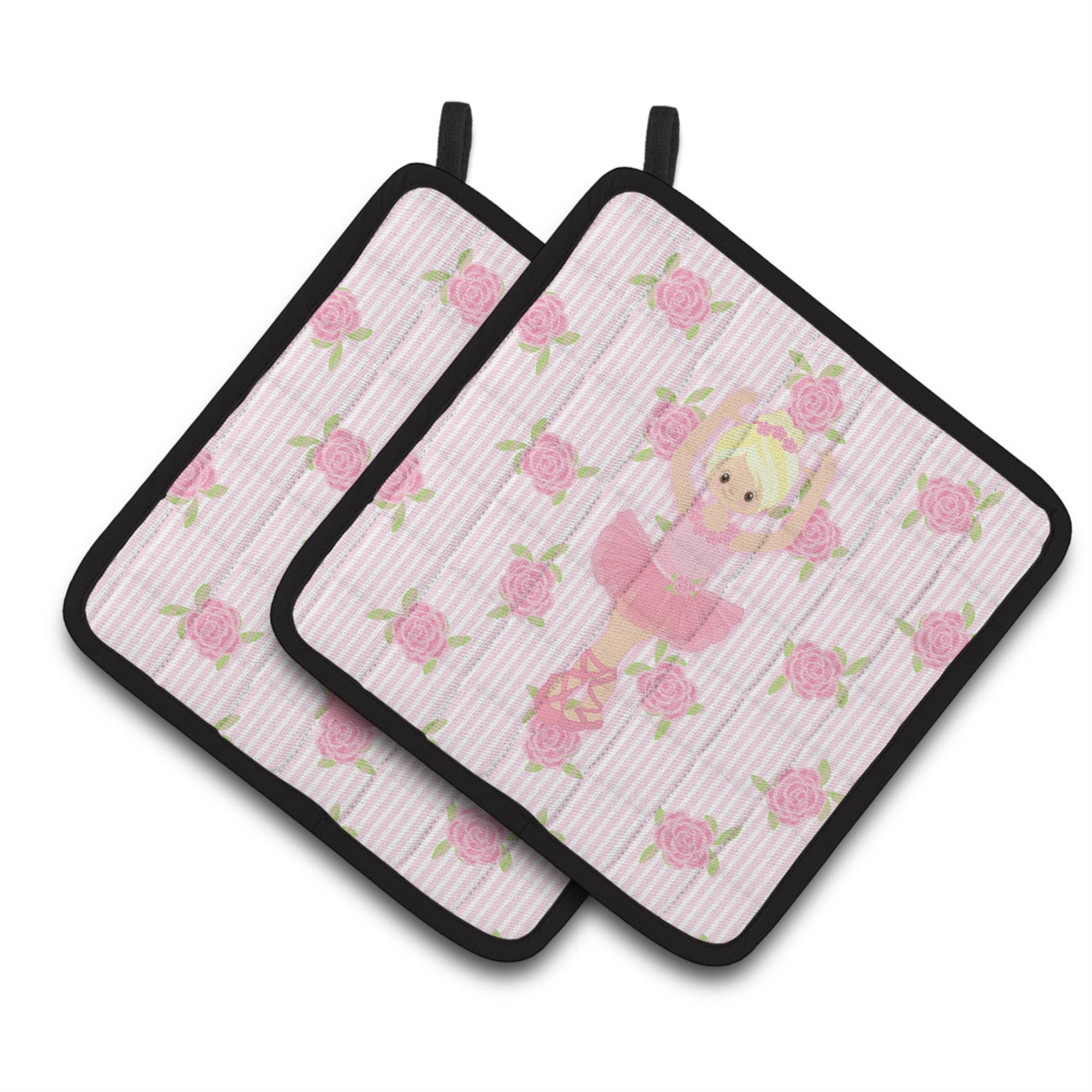 'Caroline'S Treasures Ballerina Blonde Front Pose Pair Of Pot Holders, 7.5Hx7.5W, Multicolor''