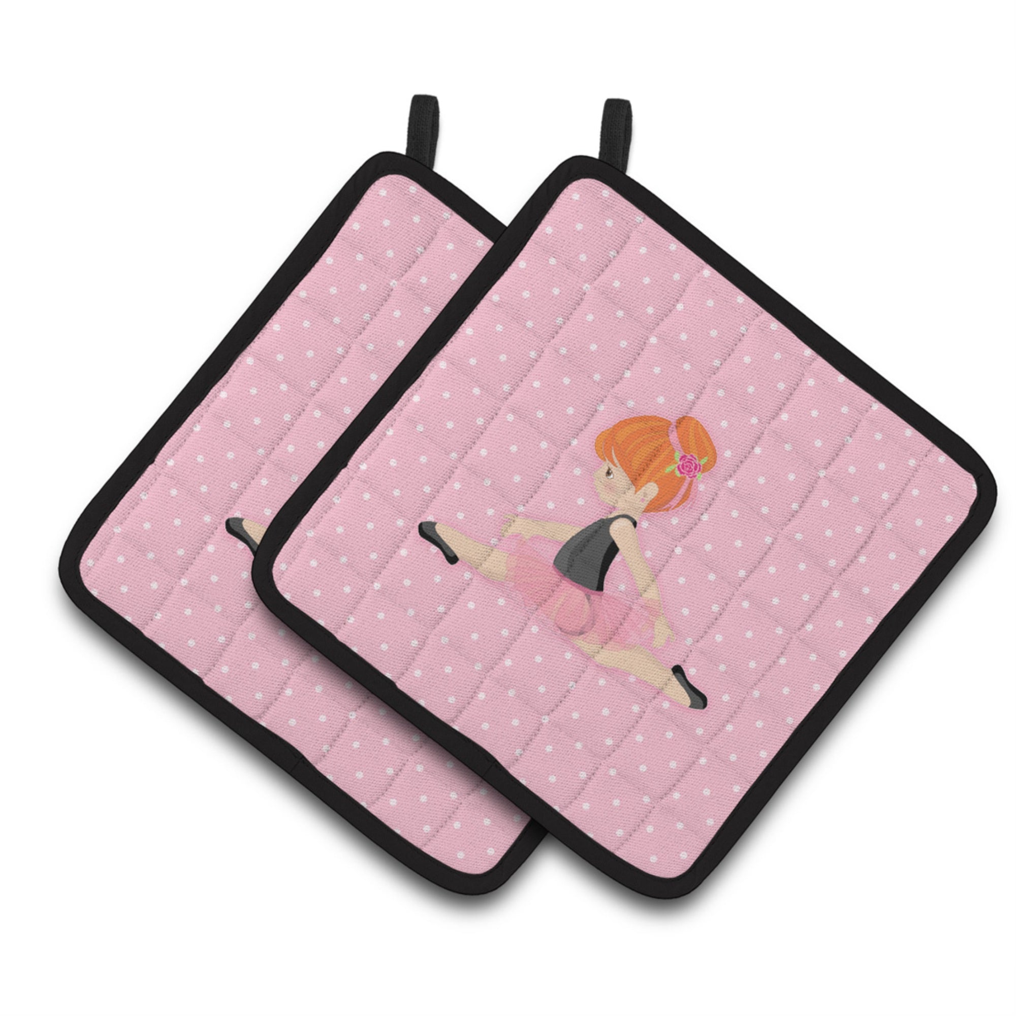 'Caroline'S Treasures Bb5165Pthd Ballerina Red Head Jete Pair Of Pot Holders, 7.5'''' H X 7.5'''' W, Multicolor''