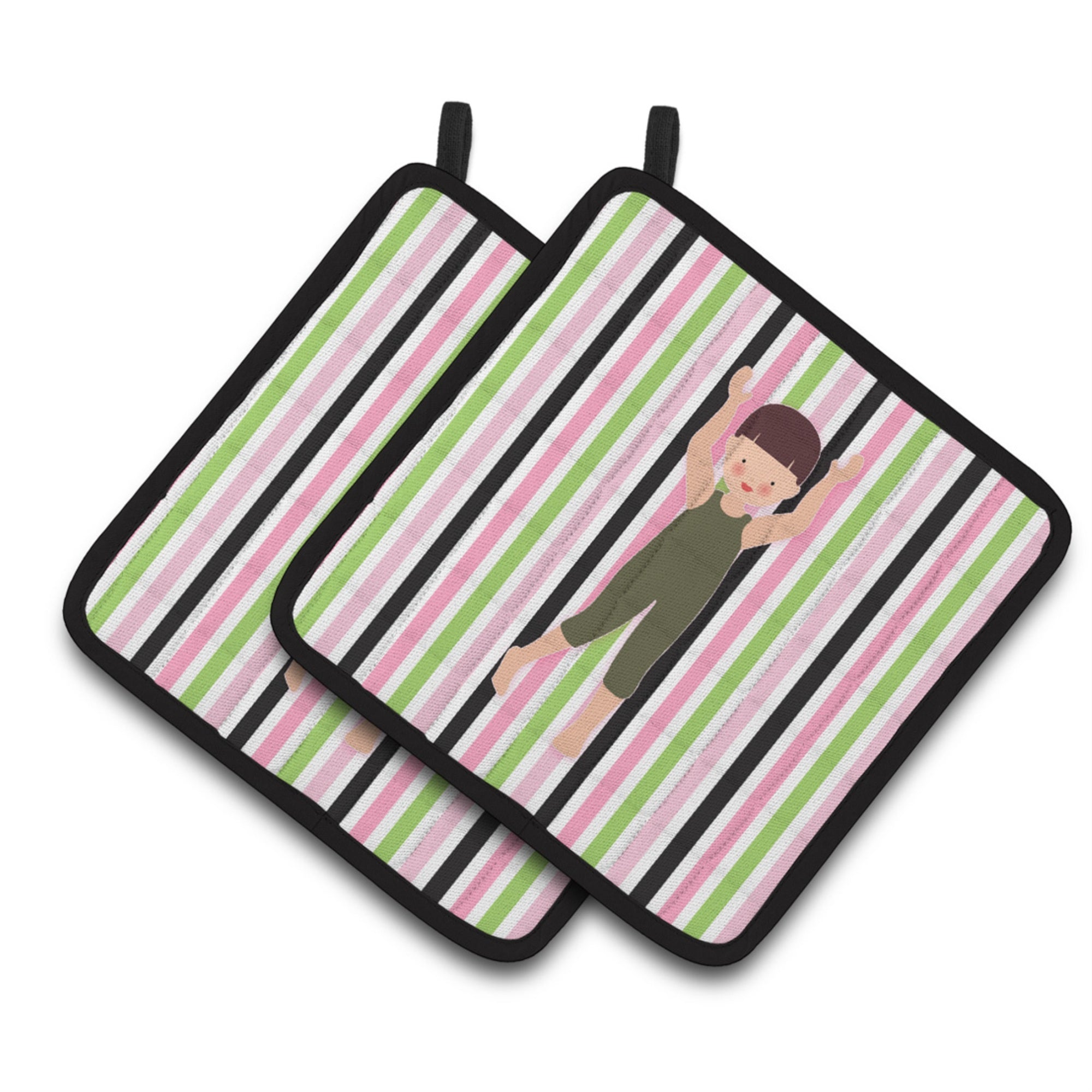 'Caroline'S Treasures Dancer Arms Up Bikatard Pair Of Pot Holders, 7.5Hx7.5W, Multicolor''