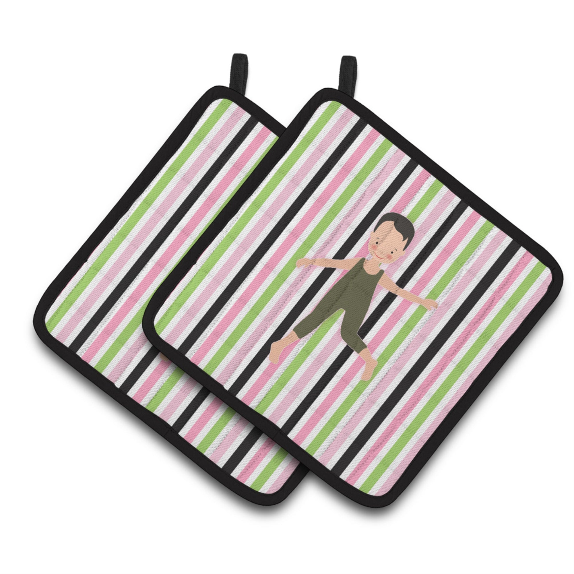 'Caroline'S Treasures Boy Dancer Bikatard Pair Of Pot Holders, 7.5Hx7.5W, Multicolor''