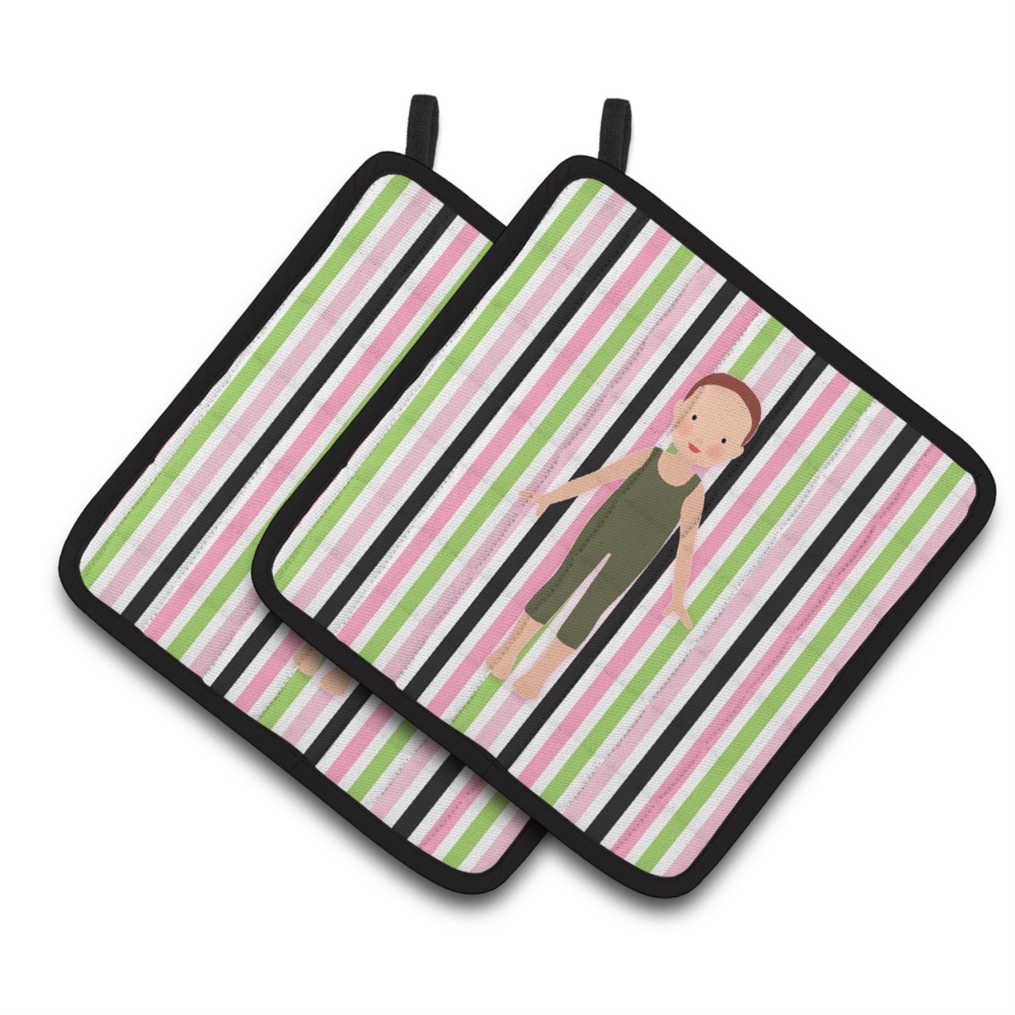 'Caroline'S Treasures Dancer Bikatard Flexed Hands Pair Of Pot Holders, 7.5Hx7.5W, Multicolor''