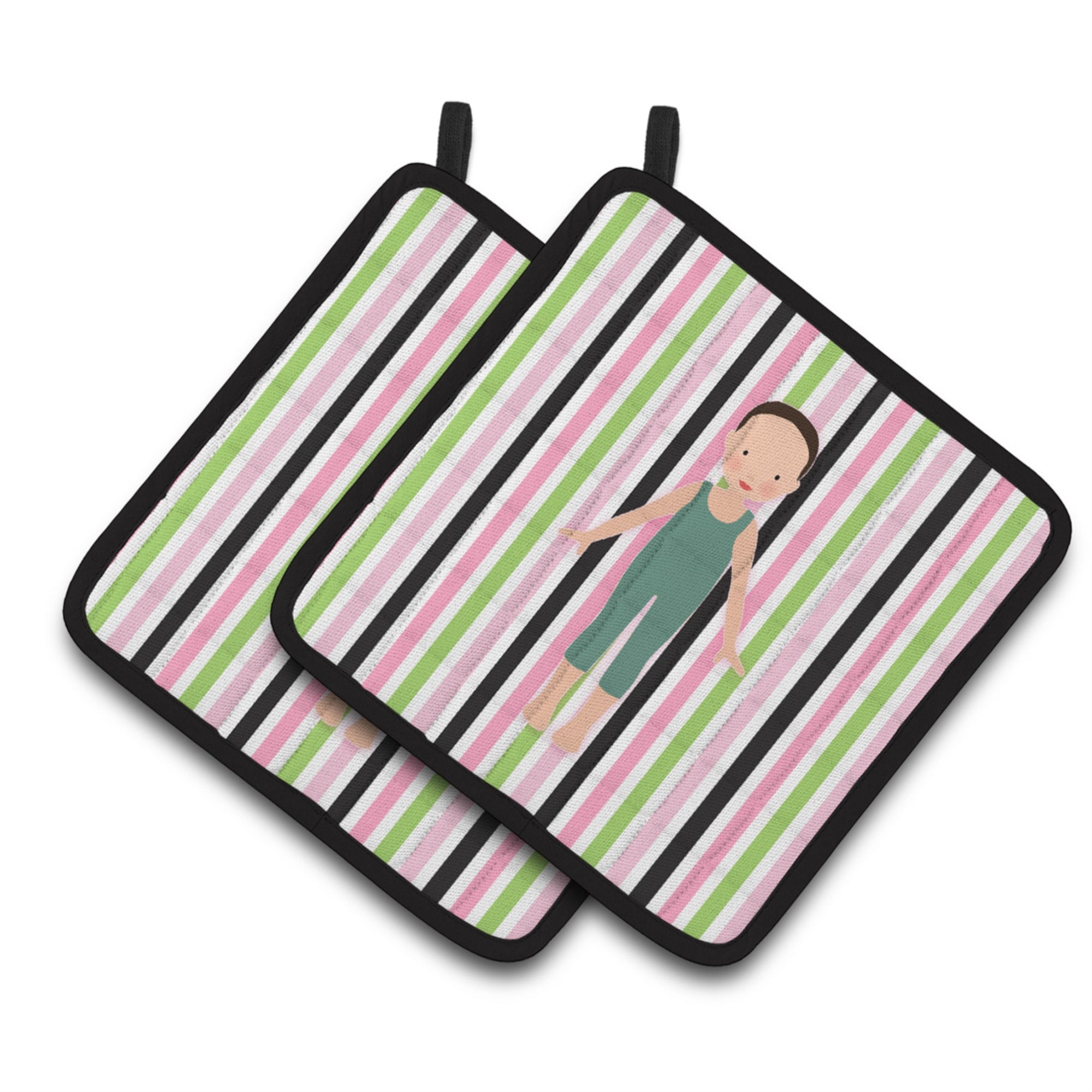 'Caroline'S Treasures Dancer Bikatard Flex Hands Pair Of Pot Holders, 7.5Hx7.5W, Multicolor''