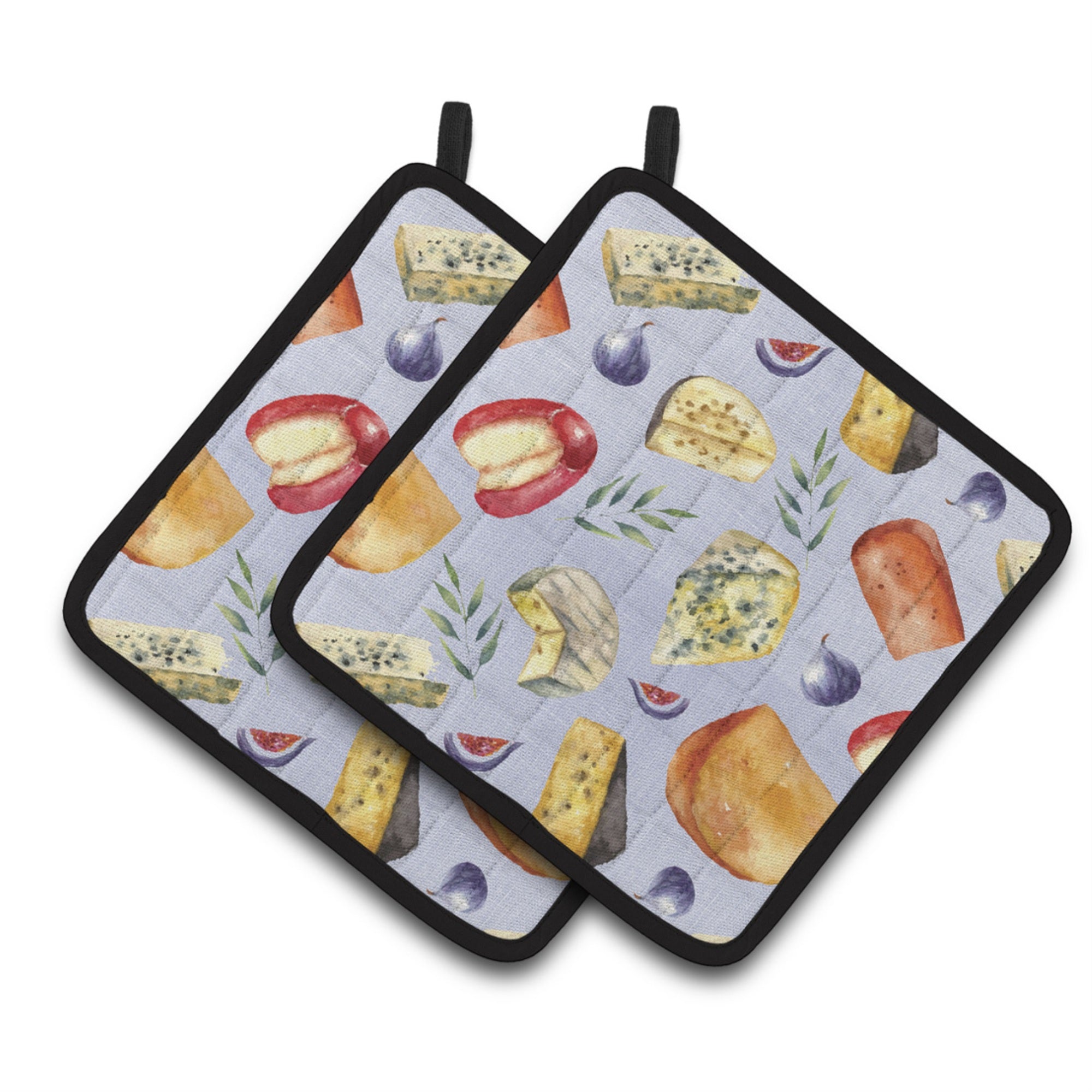 'Caroline'S Treasures Assortment Of Cheeses Pair Of Pot Holders, 7.5Hx7.5W, Multicolor''