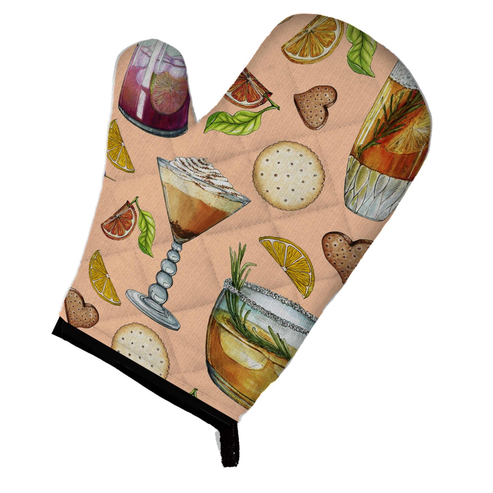 'Caroline'S Treasures Bb5200Ovmt Drinks & Cocktails Peach Oven Mitt, 12'''' H X 8.5'''' W, Multicolor''