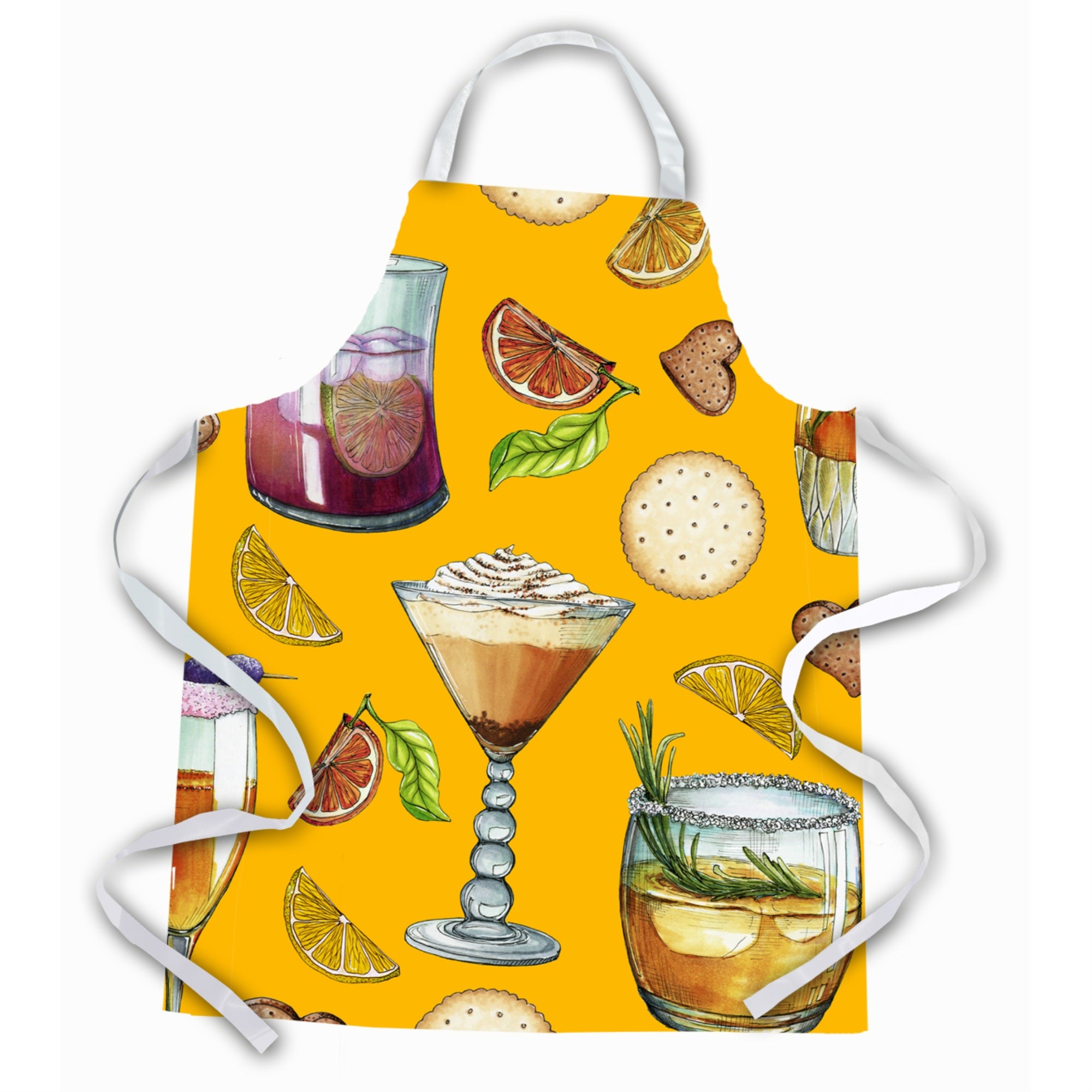 'Caroline'S Treasures Drinks & Cocktails Gold Apron, Large, Multicolor''