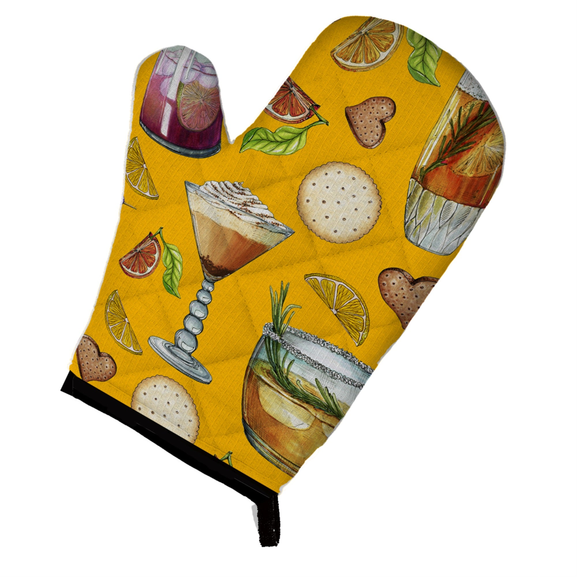 'Caroline'S Treasures Bb5202Ovmt Drinks & Cocktails Gold Oven Mitt, 12'''' H X 8.5'''' W, Multicolor''