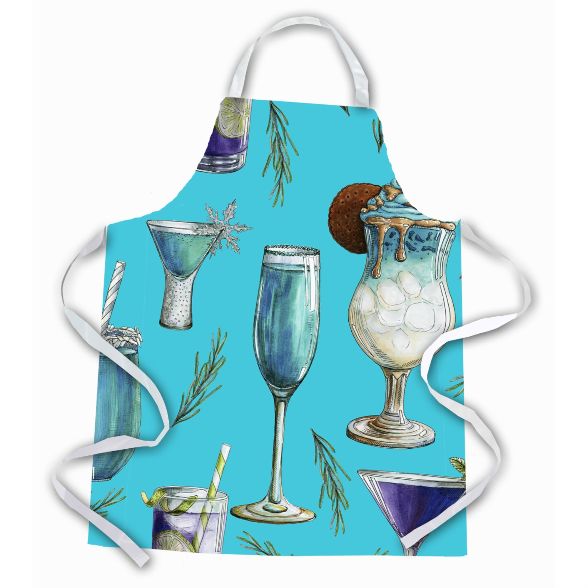 'Caroline'S Treasures Drinks & Cocktails Blue Apron, Large, Multicolor''