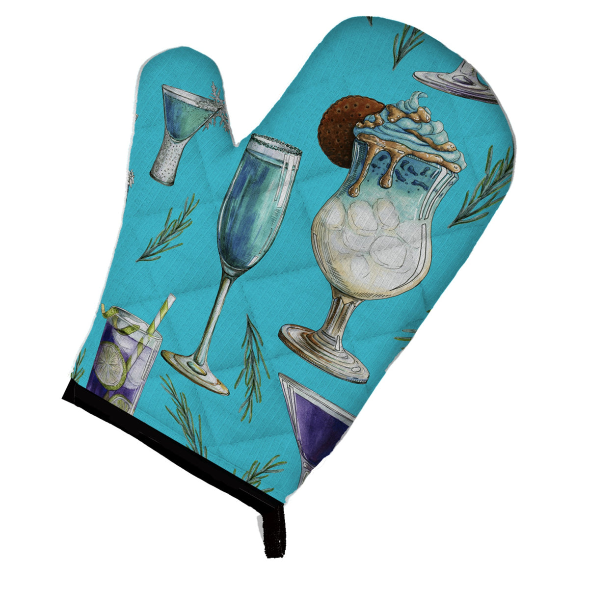 'Caroline'S Treasures Bb5203Ovmt Drinks & Cocktails Blue Oven Mitt, 12'''' H X 8.5'''' W, Multicolor''