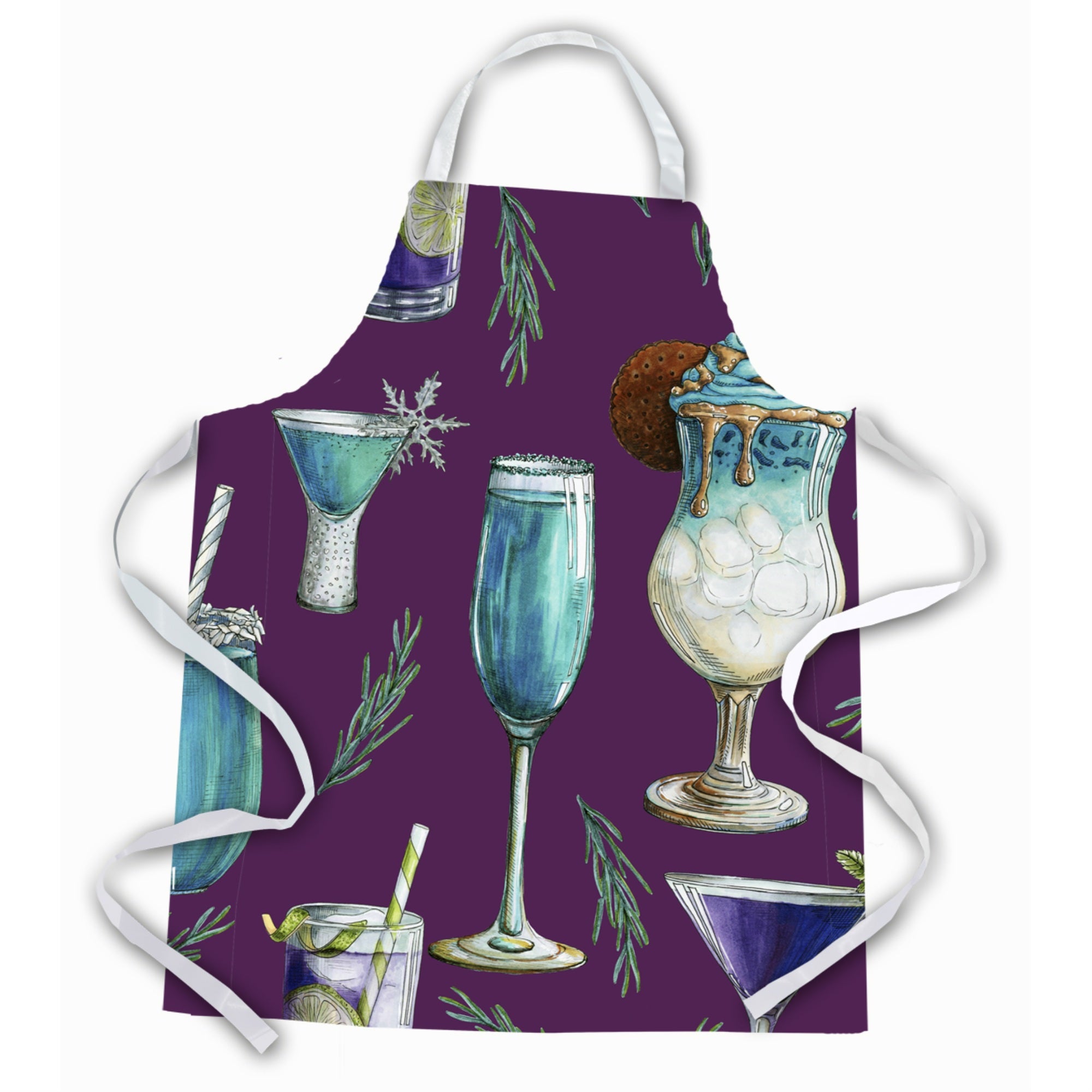 'Caroline'S Treasures Drinks & Cocktails Purple Apron, Large, Multicolor''
