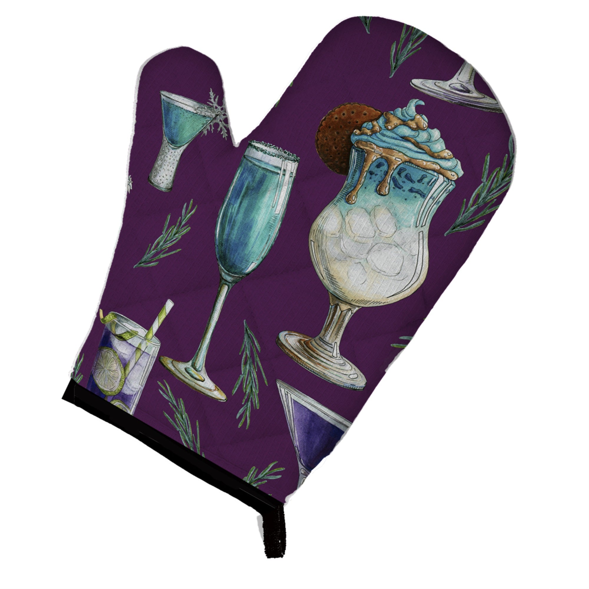 'Caroline'S Treasures Bb5204Ovmt Drinks & Cocktails Purple Oven Mitt, 12'''' H X 8.5'''' W, Multicolor''
