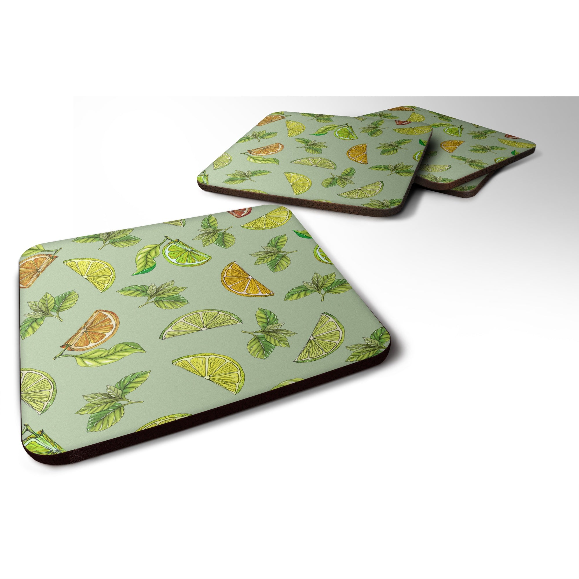 'Caroline'S Treasures Bb5206Fc Lemons, Limes & Oranges Foam Coaster (Set Of 4), 3.5'''', Multicolor''