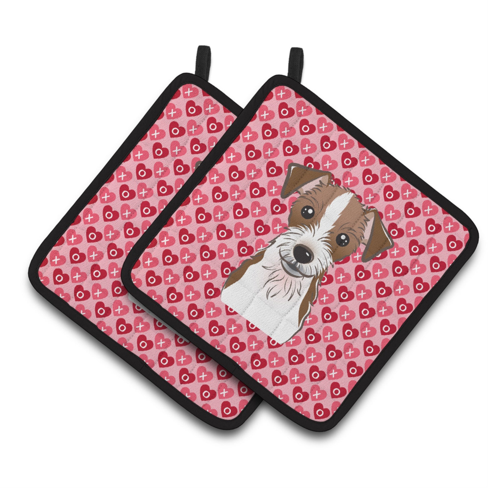 'Caroline'S Treasures Bb5272Pthd Jack Russell Terrier Hearts Pair Of Pot Holders, 7.5H X 7.5W'''', Multicolor''