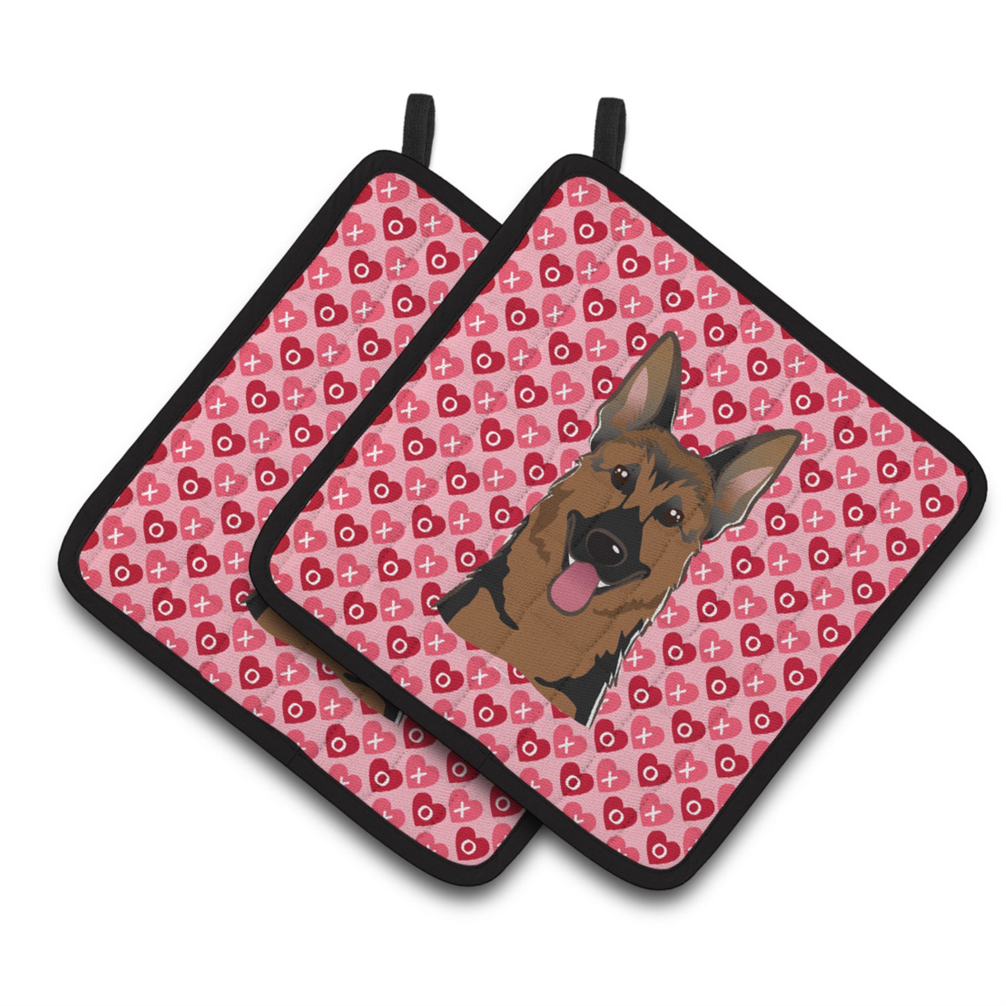 'Caroline'S Treasures German Shepherd Hearts Pair Of Pot Holders, 7.5Hx7.5W, Multicolor''