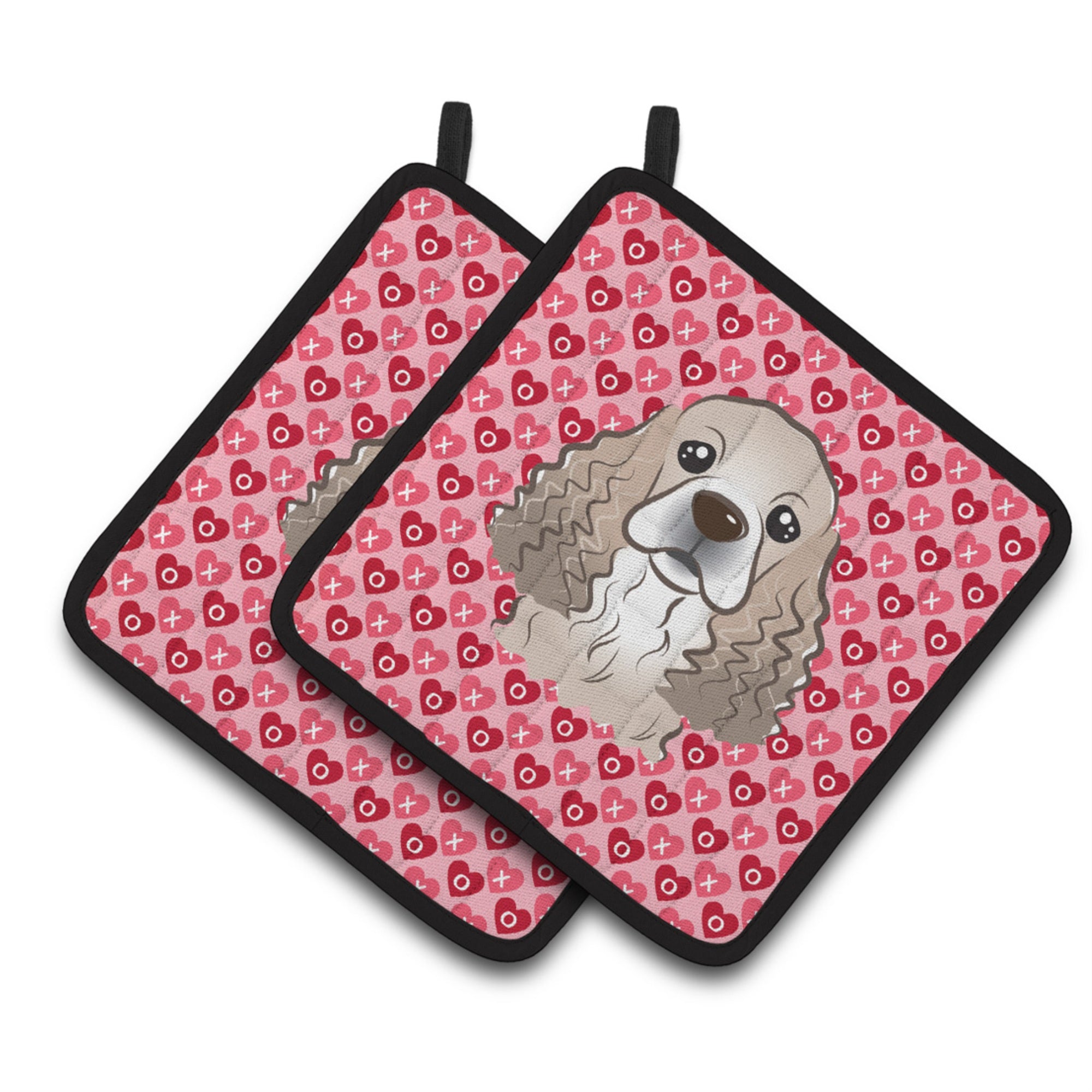 'Caroline'S Treasures Cocker Spaniel Hearts Pair Of Pot Holders, 7.5Hx7.5W, Multicolor''