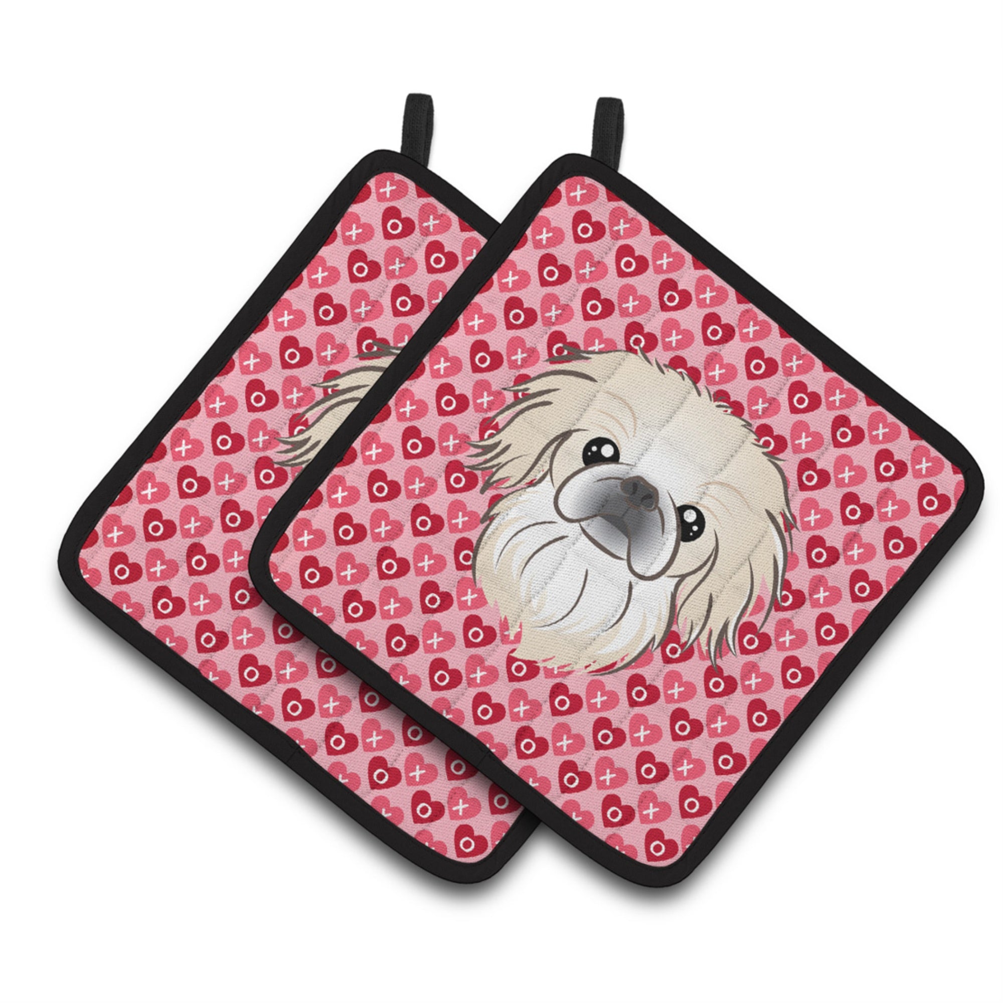 'Caroline'S Treasures Pekingese Hearts Pair Of Pot Holders, 7.5Hx7.5W, Multicolor''
