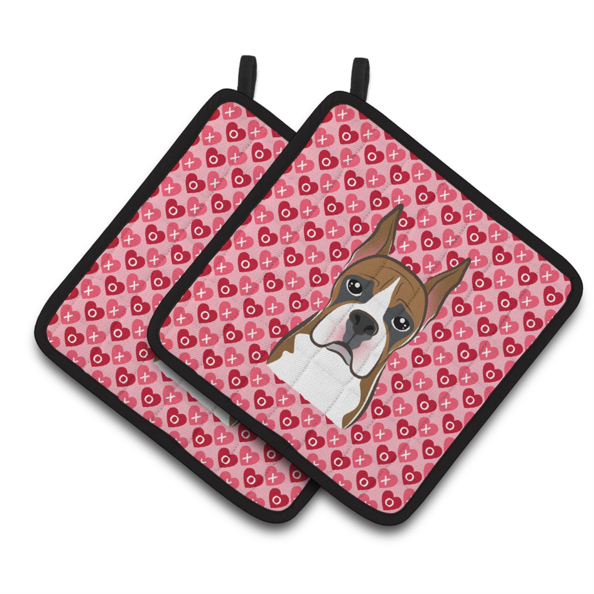 'Caroline'S Treasures Boxer Hearts Pair Of Pot Holders, 7.5Hx7.5W, Multicolor''