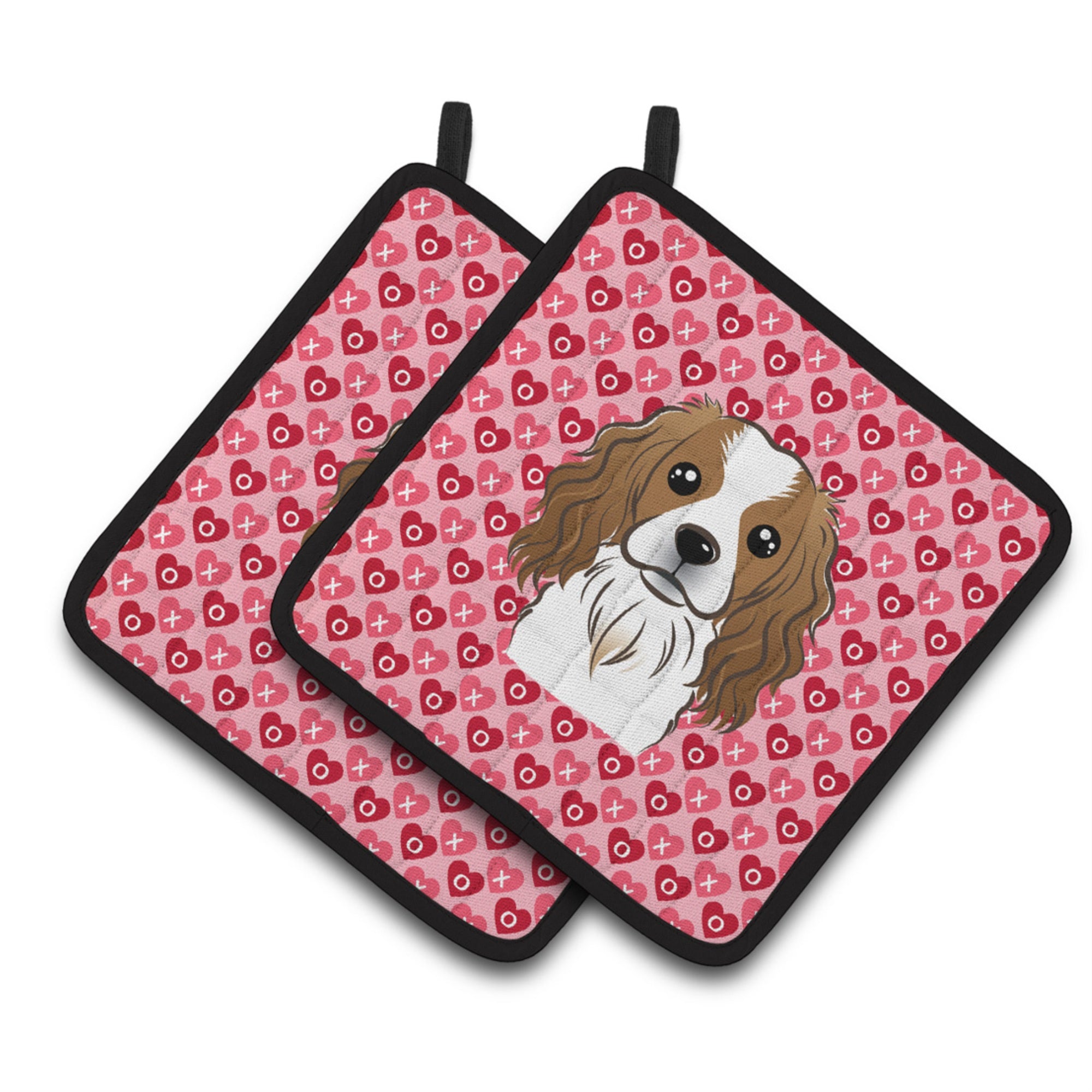 'Caroline'S Treasures Cavalier Spaniel Hearts Pair Of Pot Holders, 7.5Hx7.5W, Multicolor''