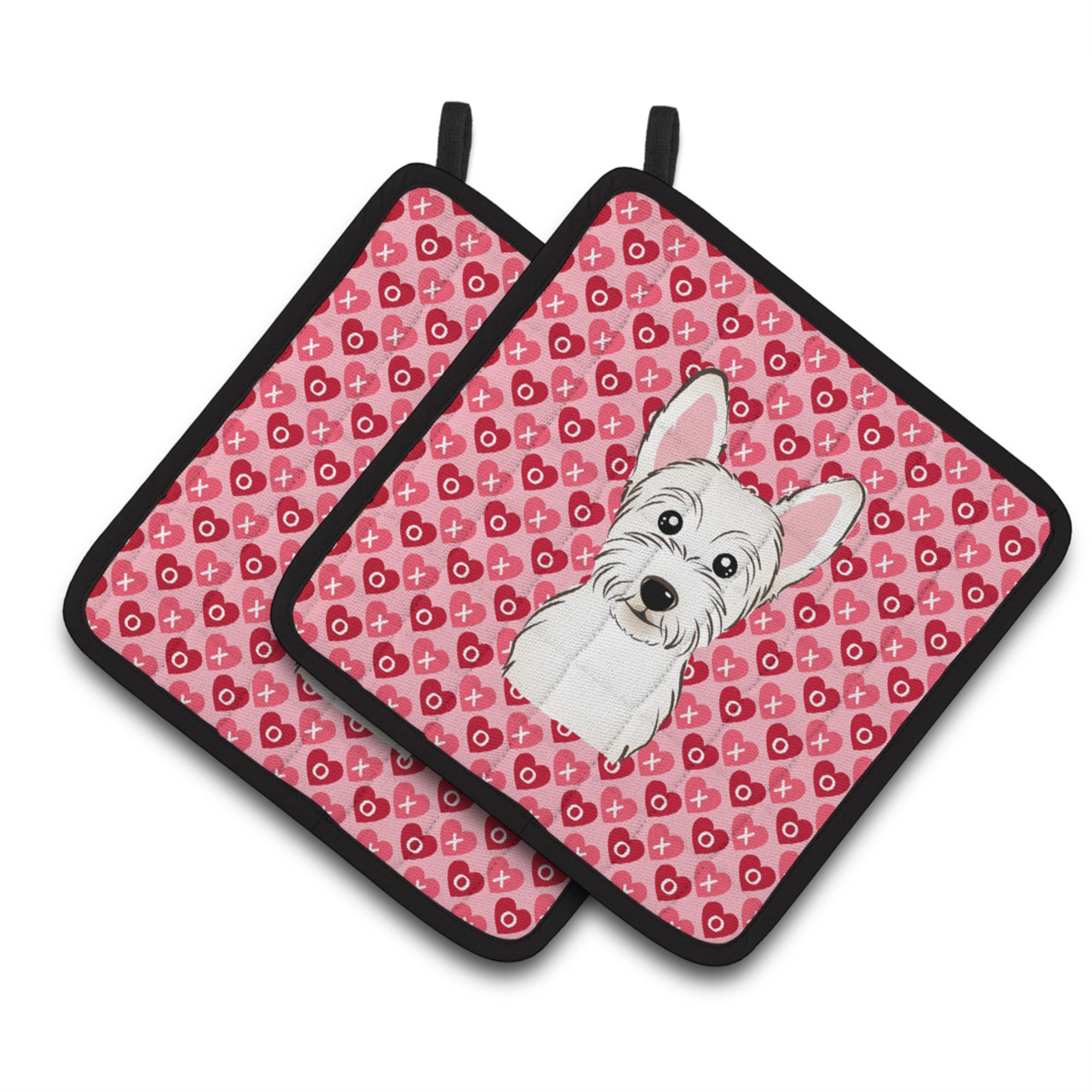 'Caroline'S Treasures Westie Hearts Pair Of Pot Holders, 7.5Hx7.5W, Multicolor''