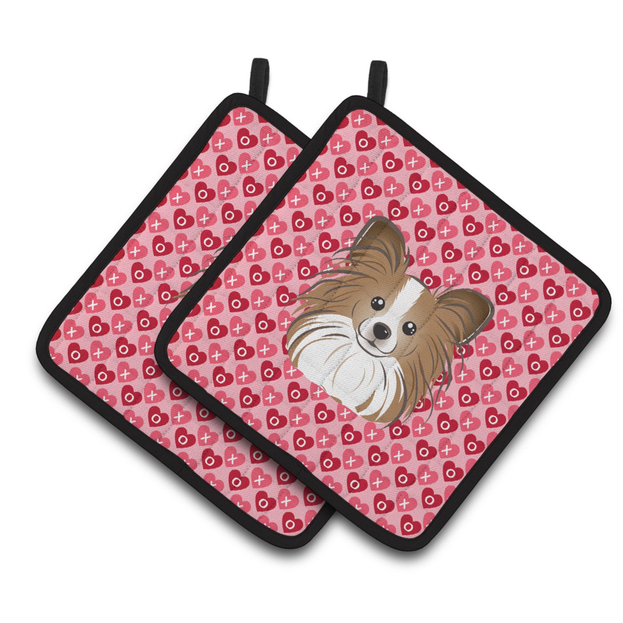 'Caroline'S Treasures Papillon Hearts Pair Of Pot Holders, 7.5Hx7.5W, Multicolor''