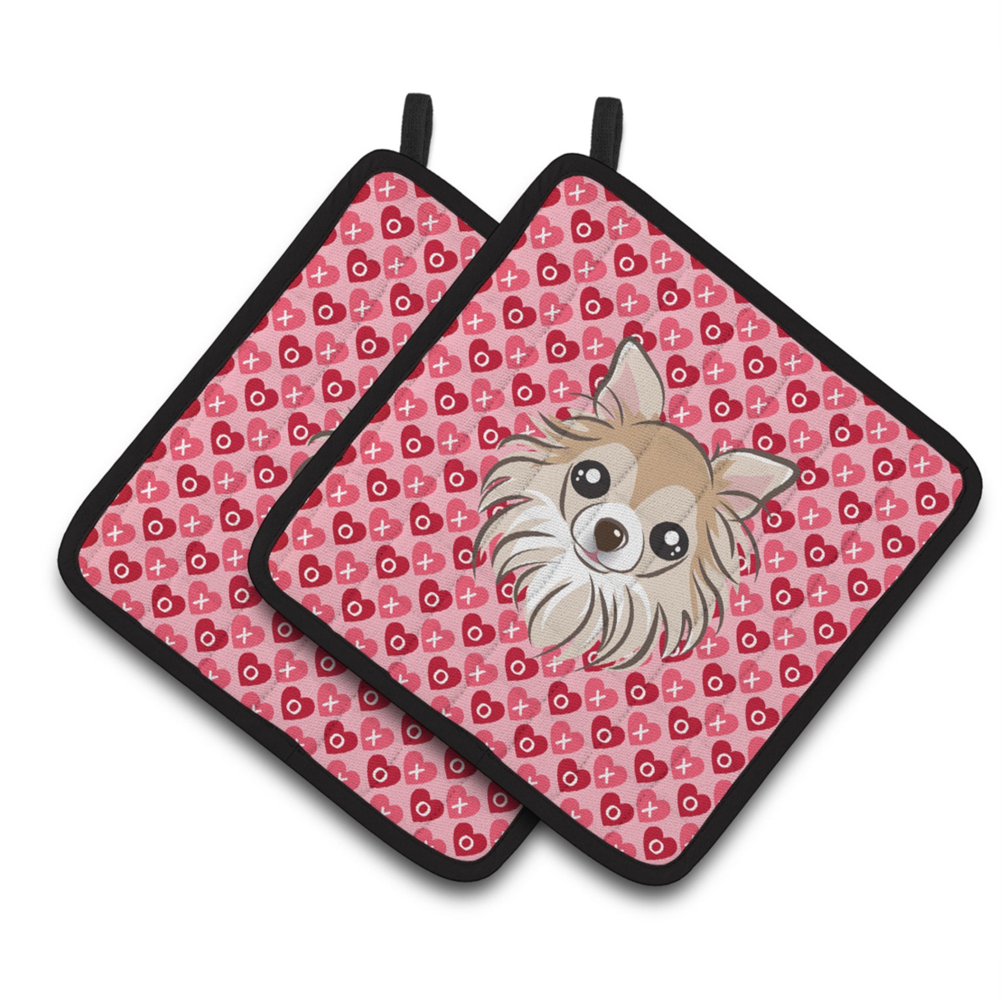 Carolines Treasures Chihuahua Hearts Pair of Pot Holders, 7.5HX7.5W, Multicolor