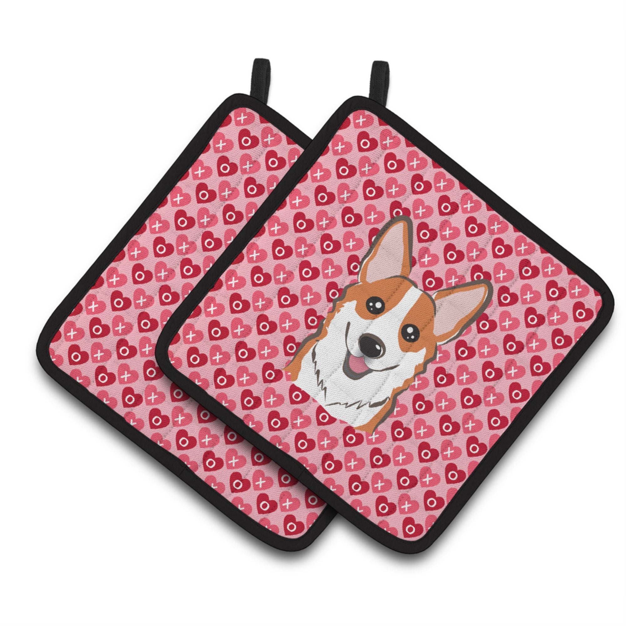 'Caroline'S Treasures Red Corgi Hearts Pair Of Pot Holders, 7.5Hx7.5W, Multicolor''