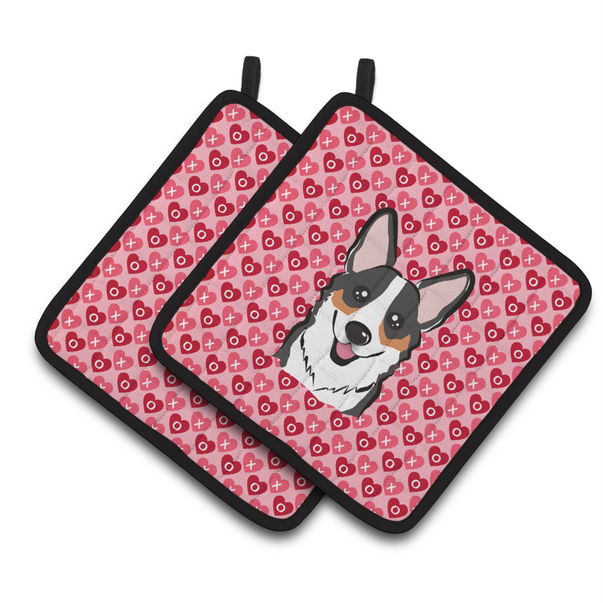 'Caroline'S Treasures Tricolor Corgi Hearts Pair Of Pot Holders, 7.5Hx7.5W, Multicolor''