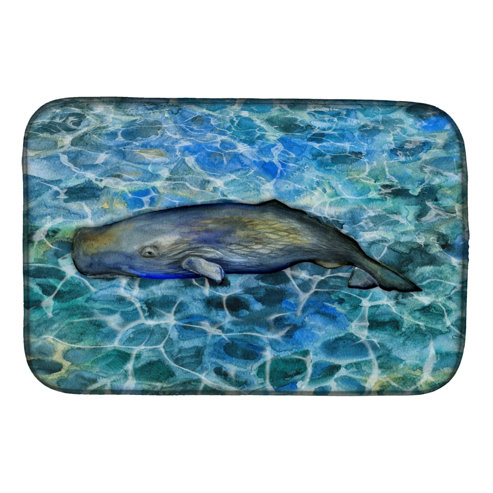 Carolines Treasures Sperm Whale Cachalot Dish Drying Mat, 14 x 21, Multicolor