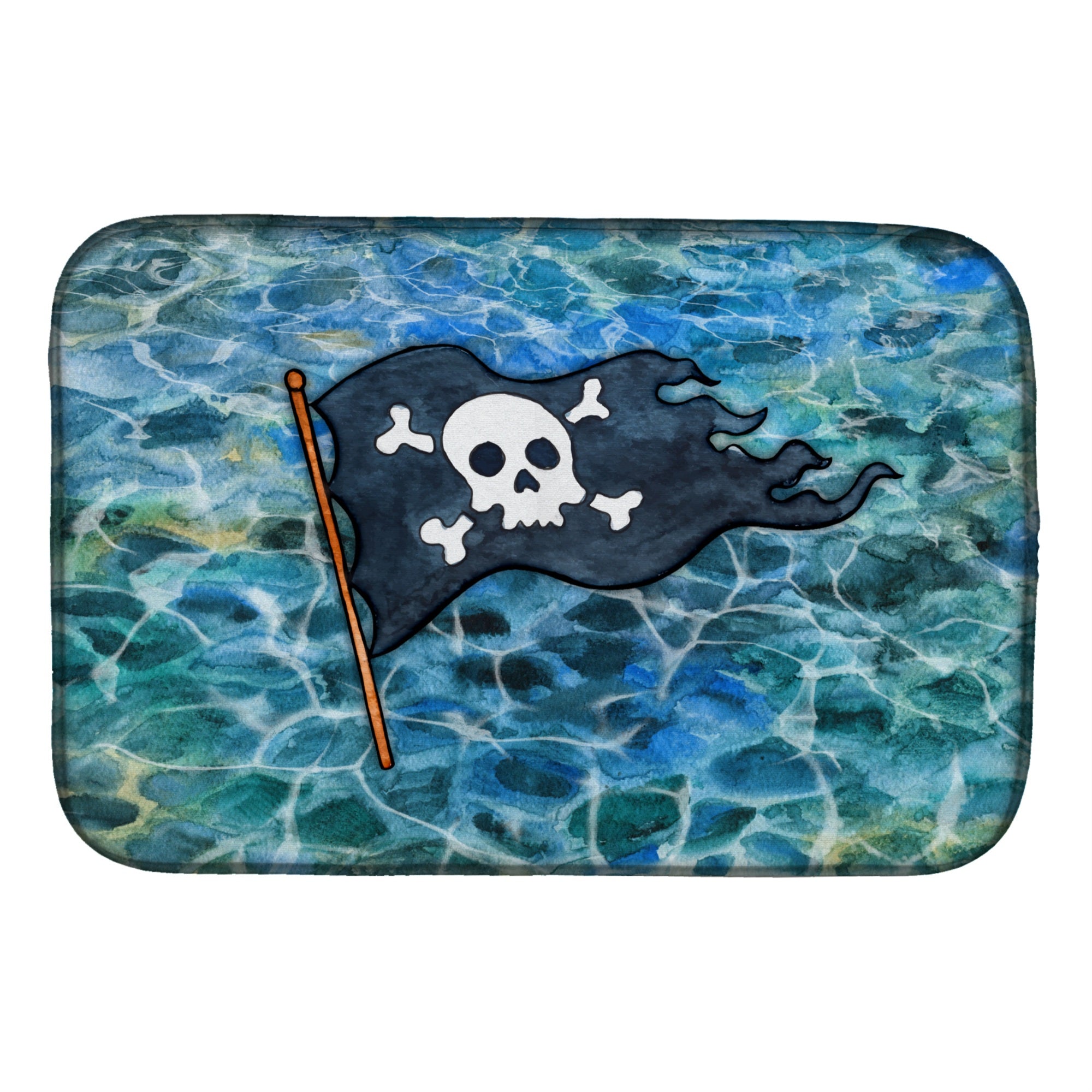 'Caroline'S Treasures Pirate Flag Dish Drying Mat, 14 X 21, Multicolor''