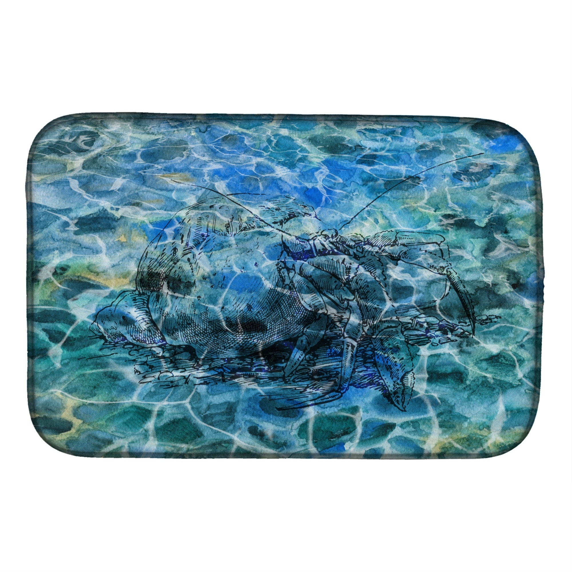 'Caroline'S Treasures Hermit Crab Under Water Dish Drying Mat, 14'''' X 21'''', Multicolor''