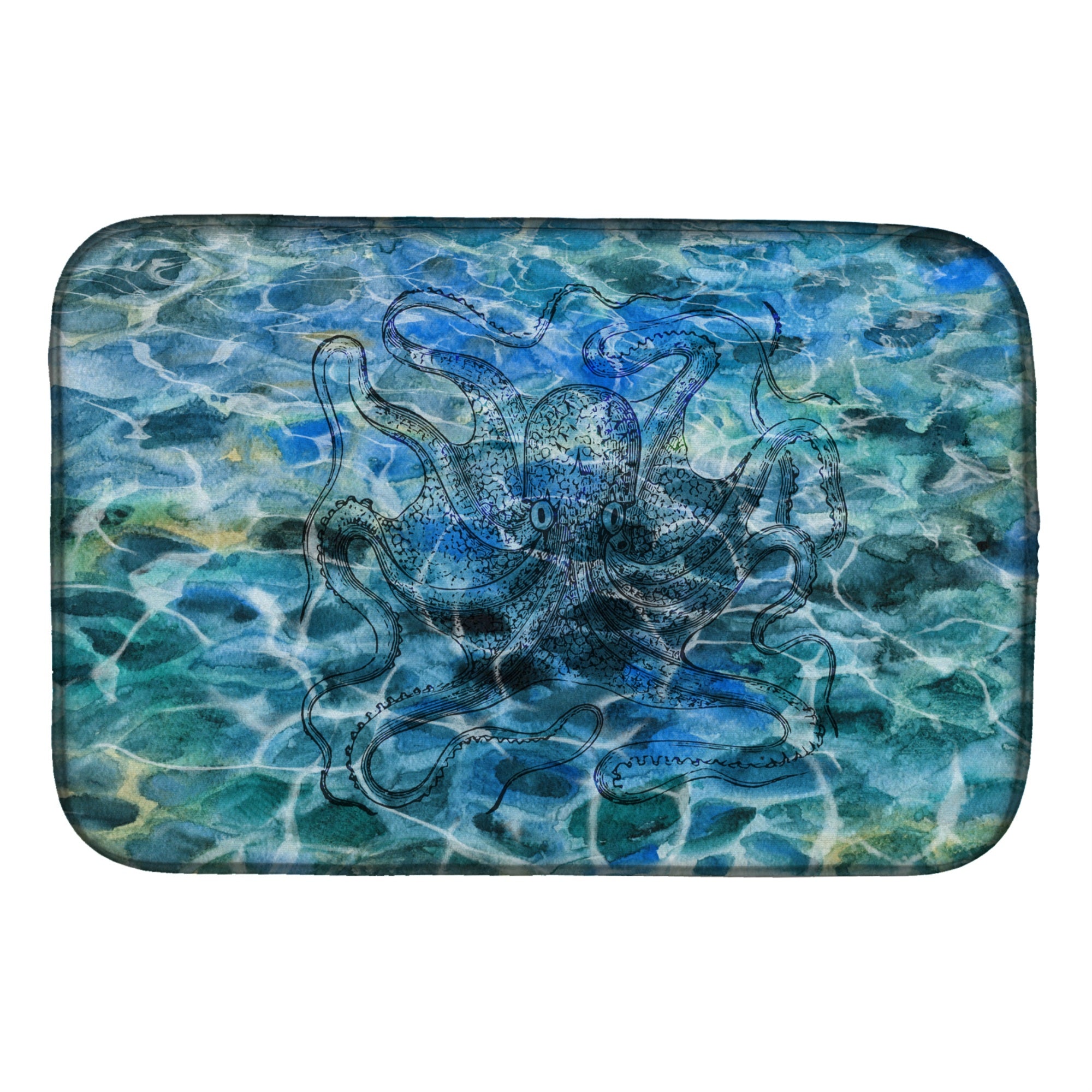 'Caroline'S Treasures Octopus Under Water Dish Drying Mat, 14'''' X 21''''''